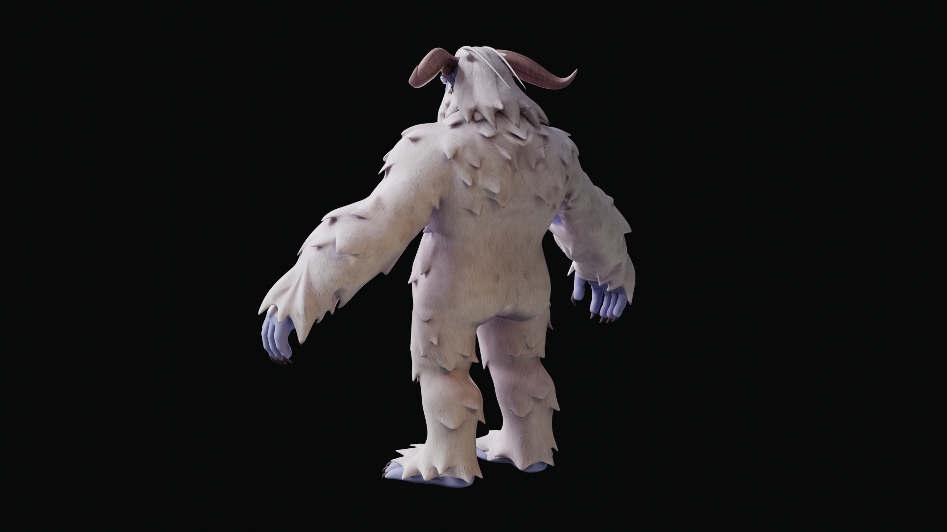 Yeti - Rigged Stylized Creature 3D Model for Blender Low-poly 3D model_27