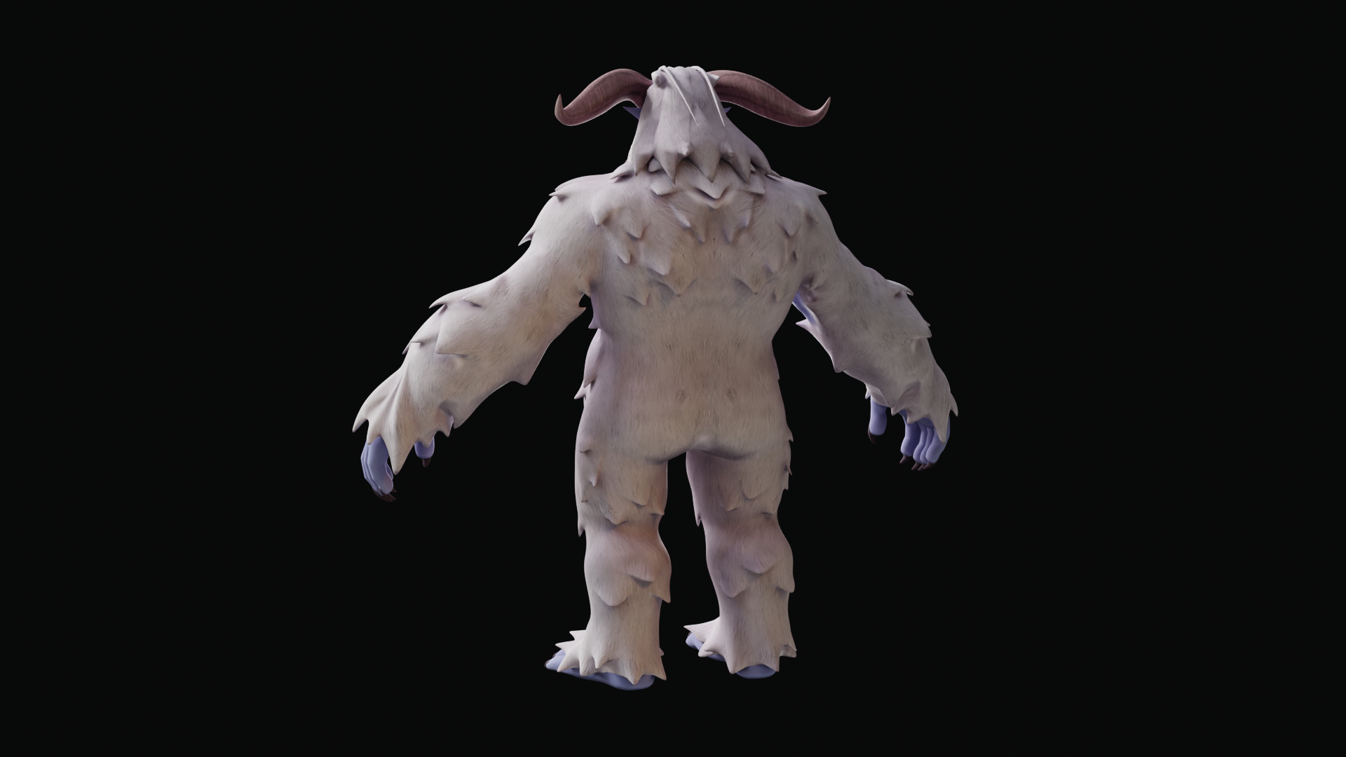 Yeti - Rigged Stylized Creature 3D Model for Blender Low-poly 3D model_26