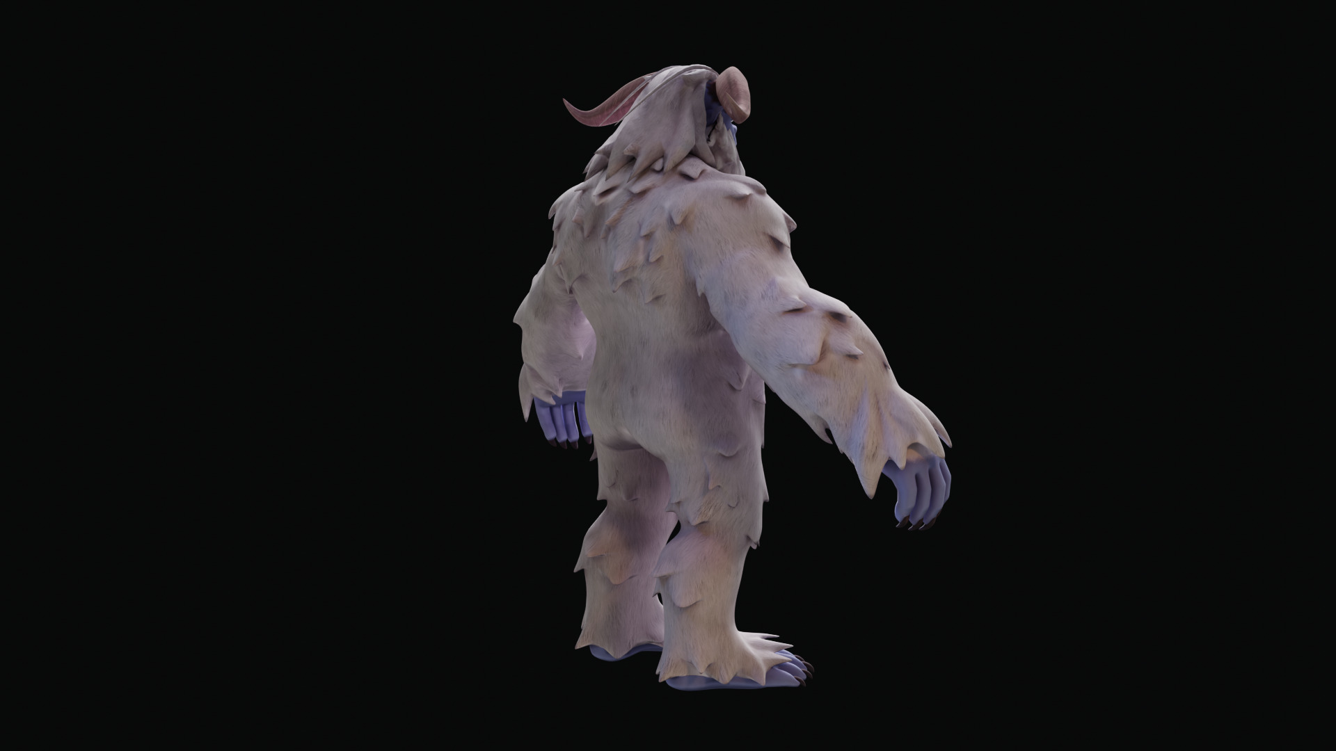 Yeti - Rigged Stylized Creature 3D Model for Blender Low-poly 3D model_22