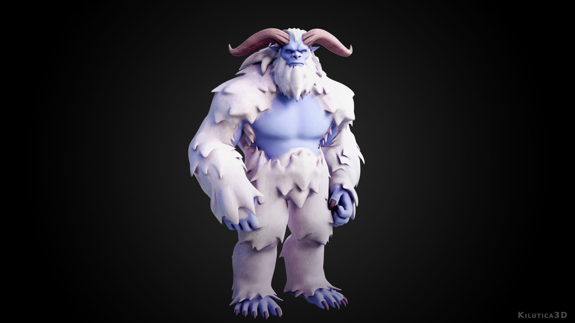 Yeti - Rigged Stylized Creature 3D Model for Blender Low-poly 3D model_2