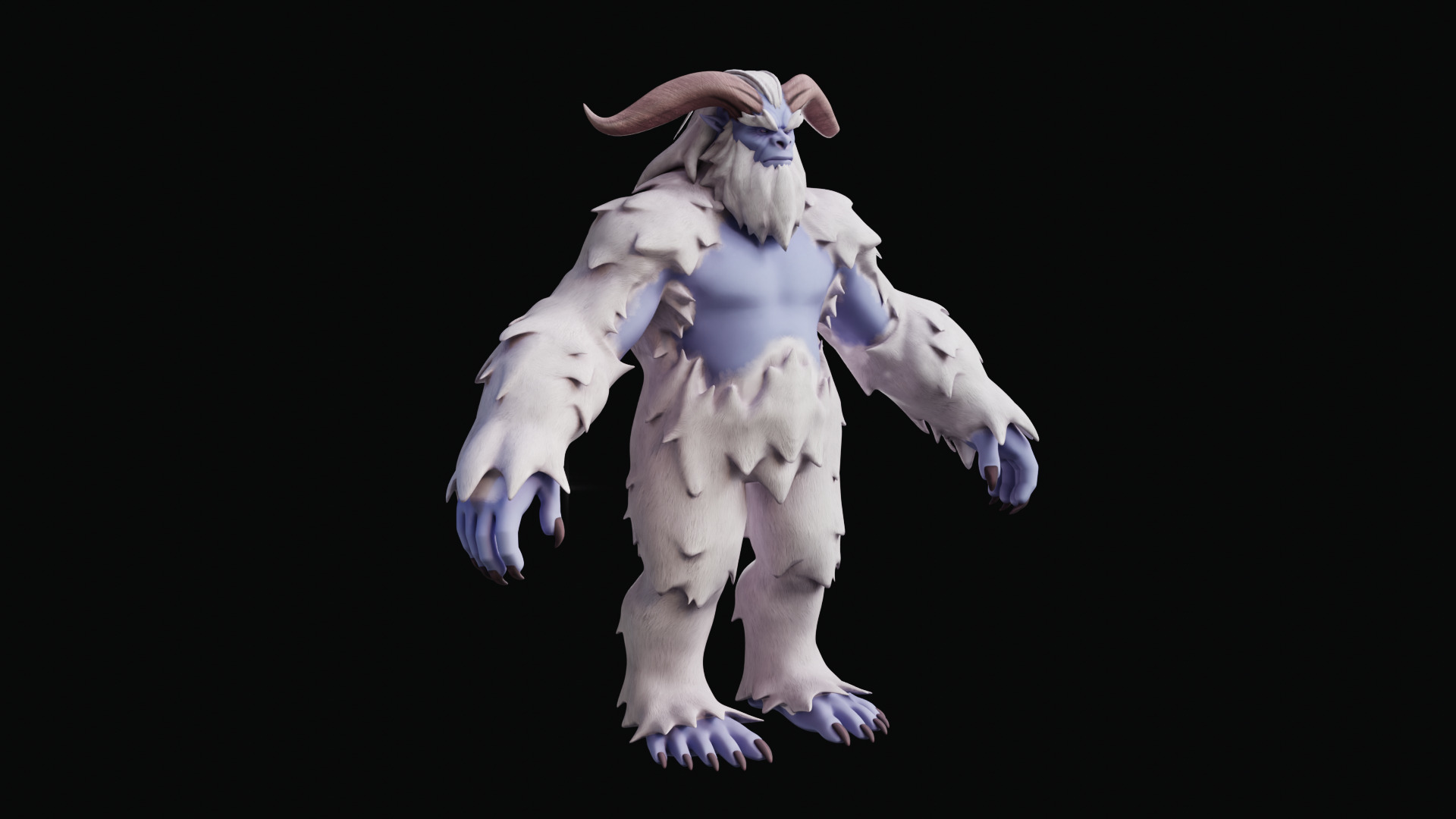 Yeti - Rigged Stylized Creature 3D Model for Blender Low-poly 3D model_17