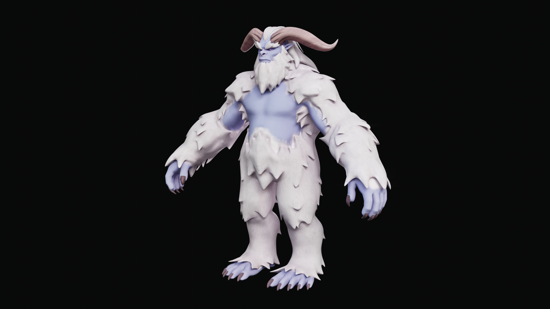 Yeti - Rigged Stylized Creature 3D Model for Blender Low-poly 3D model_33