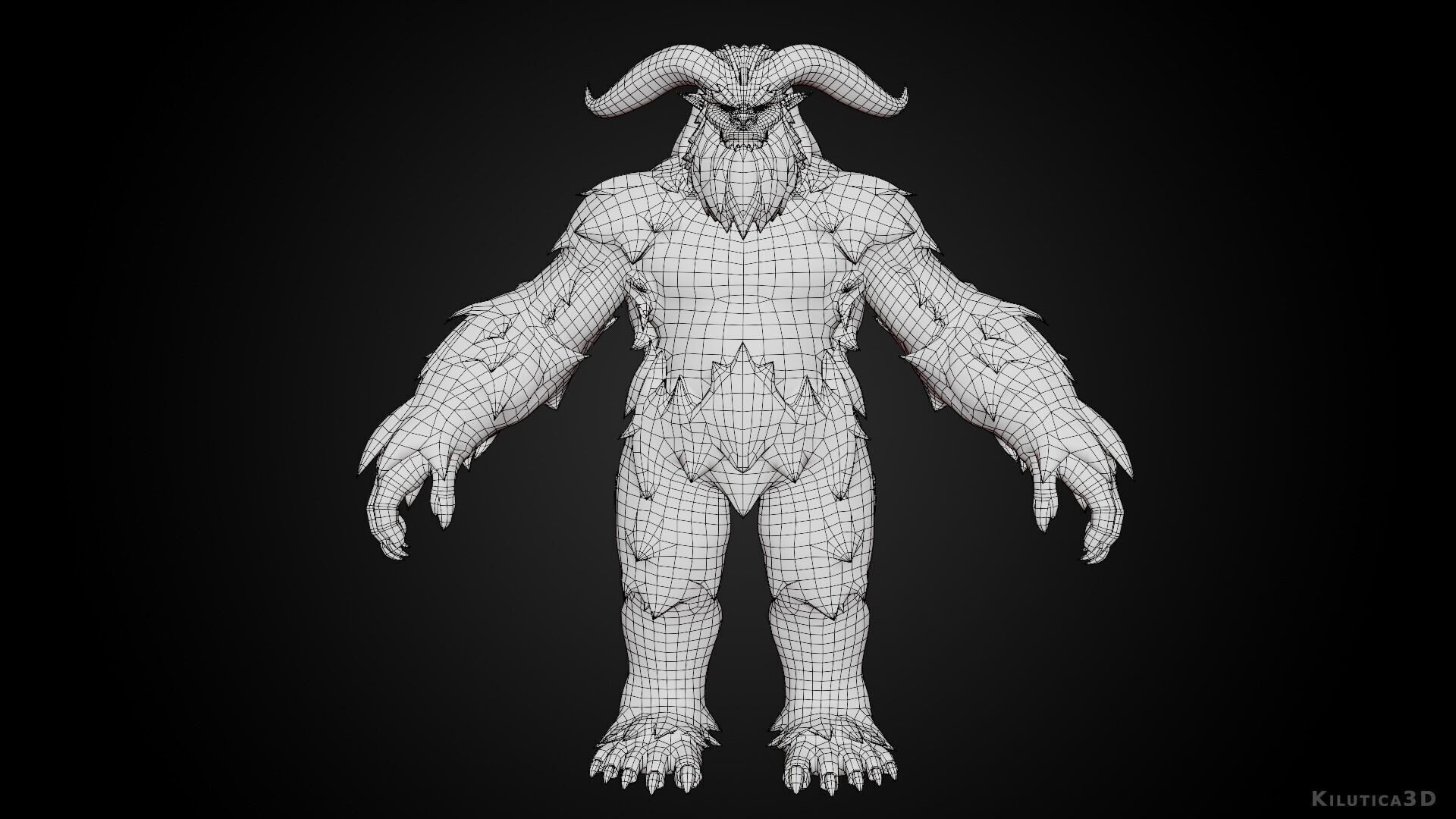 Yeti - Rigged Stylized Creature 3D Model for Blender Low-poly 3D model_8