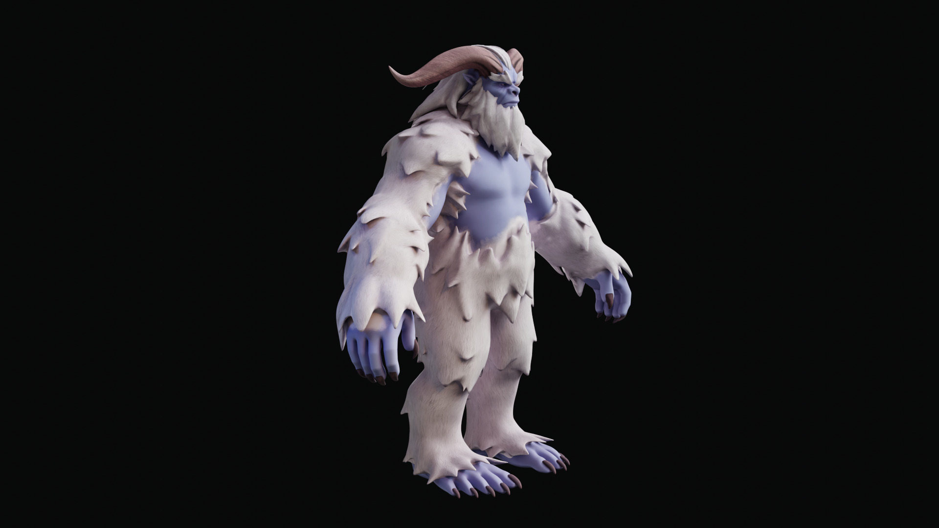 Yeti - Rigged Stylized Creature 3D Model for Blender Low-poly 3D model_18