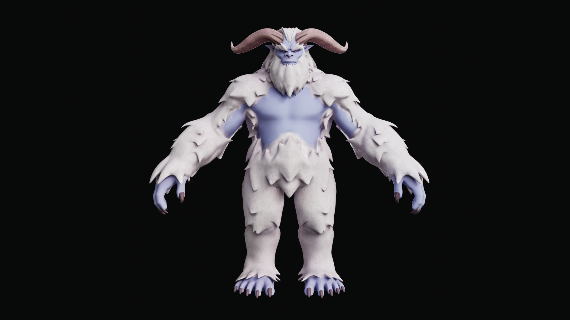 Yeti - Rigged Stylized Creature 3D Model for Blender Low-poly 3D model_15