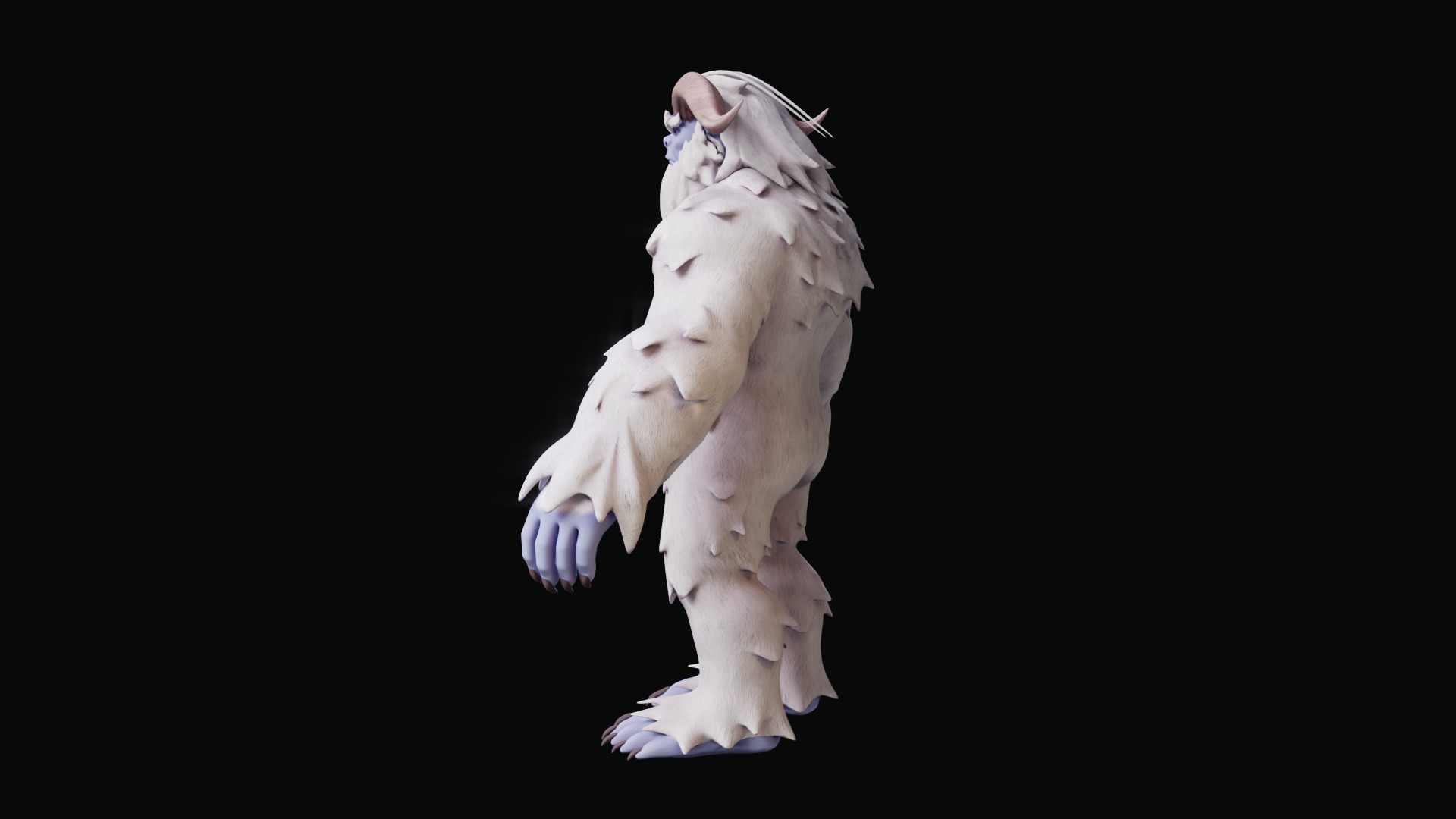 Yeti - Rigged Stylized Creature 3D Model for Blender Low-poly 3D model_29