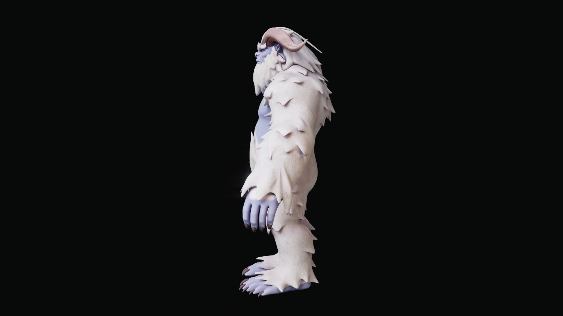 Yeti - Rigged Stylized Creature 3D Model for Blender Low-poly 3D model_30