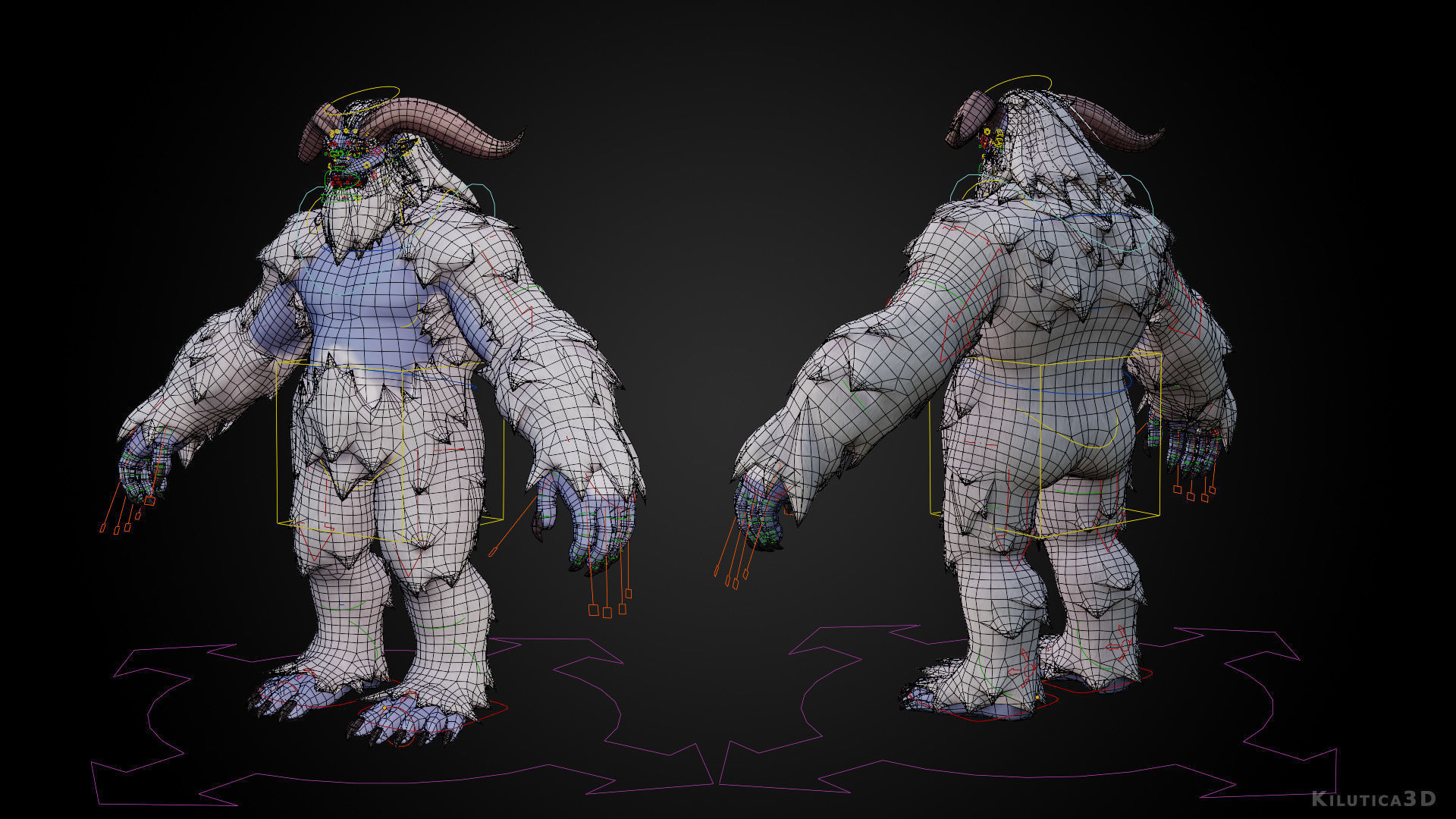 Yeti - Rigged Stylized Creature 3D Model for Blender Low-poly 3D model_13