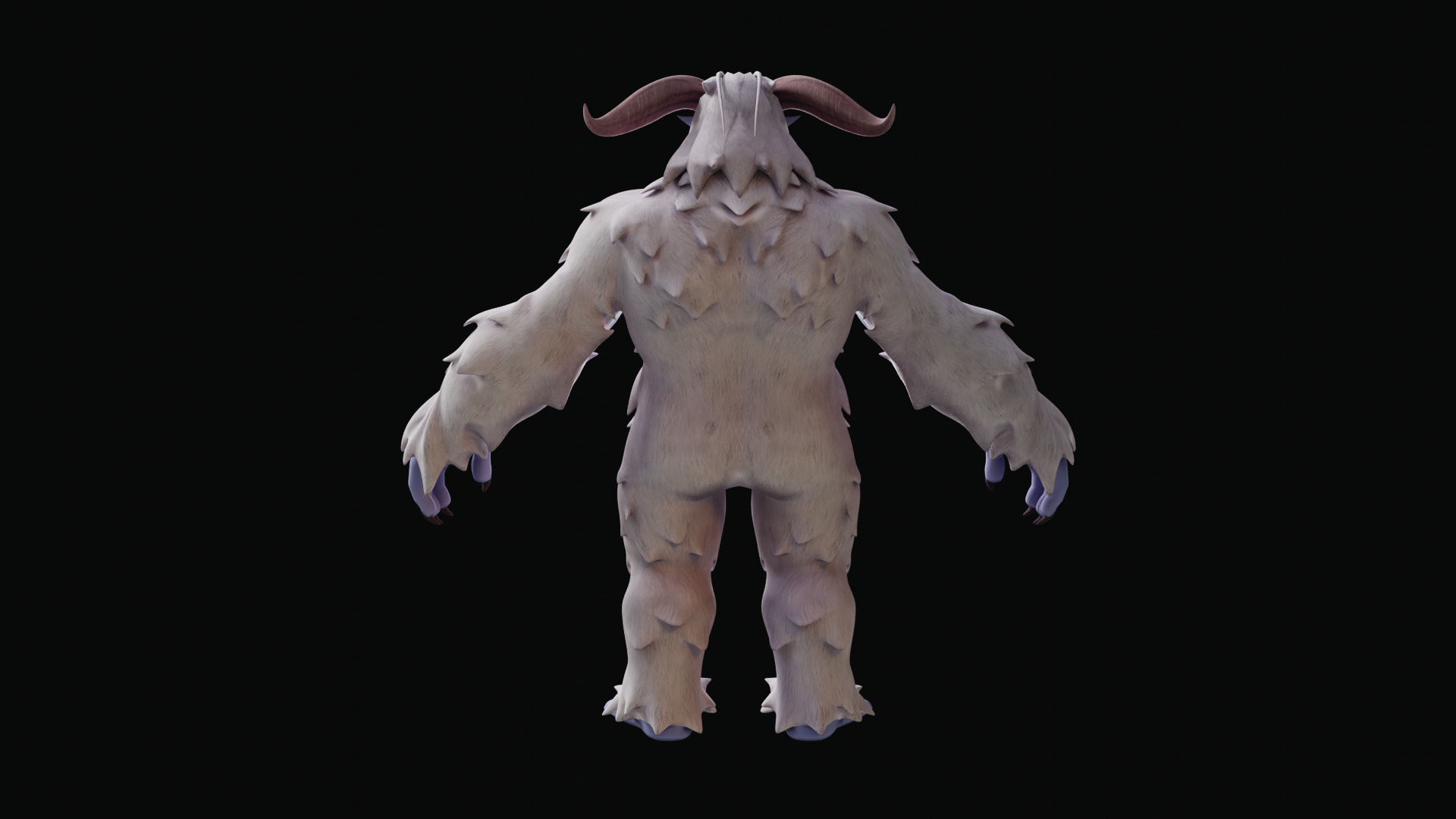 Yeti - Rigged Stylized Creature 3D Model for Blender Low-poly 3D model_25