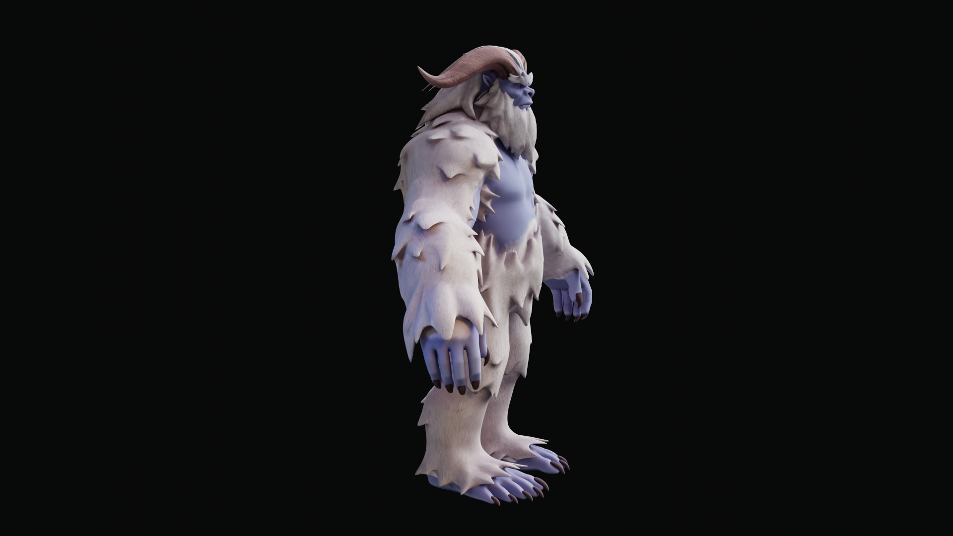 Yeti - Rigged Stylized Creature 3D Model for Blender Low-poly 3D model_19