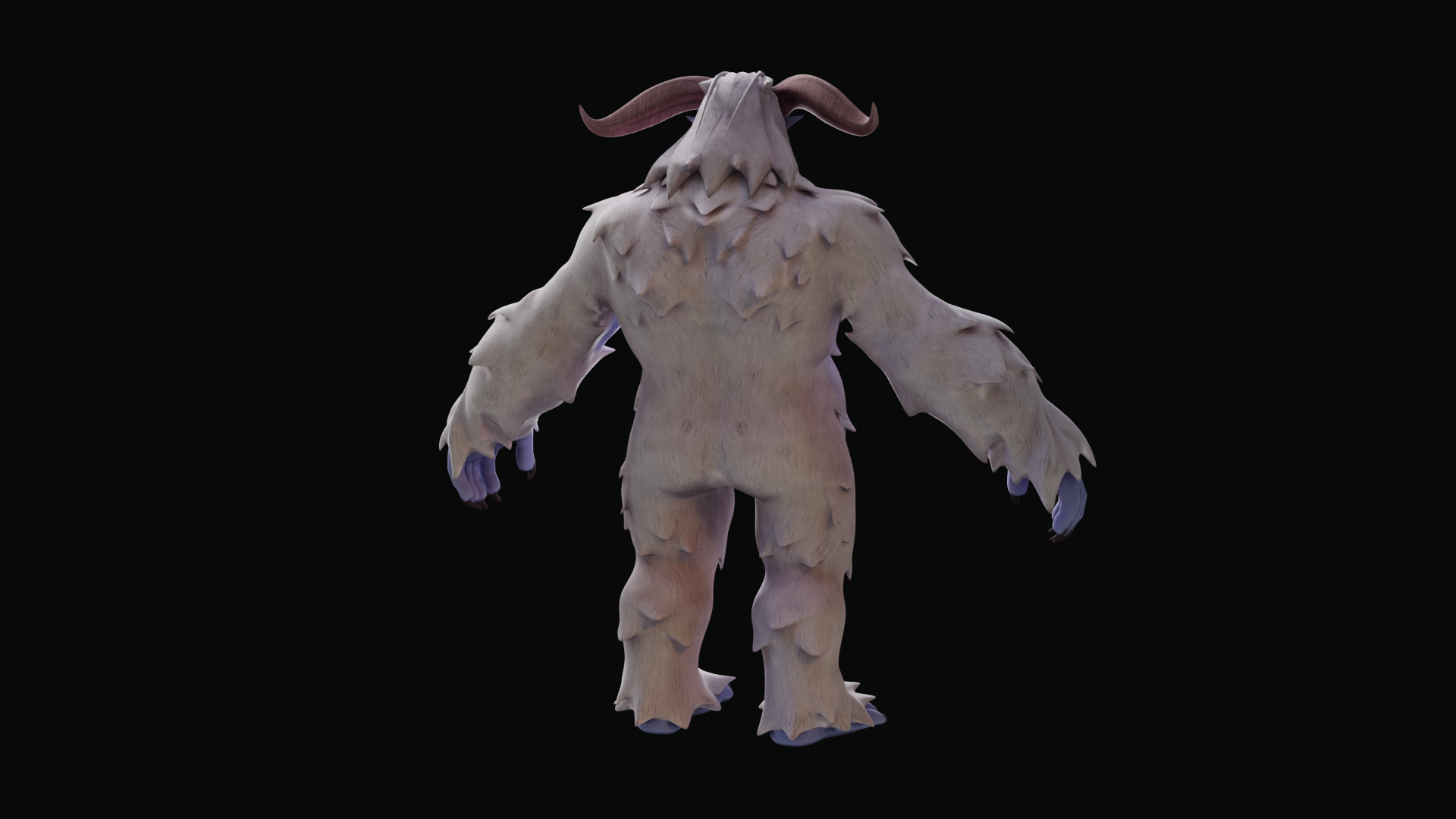 Yeti - Rigged Stylized Creature 3D Model for Blender Low-poly 3D model_24