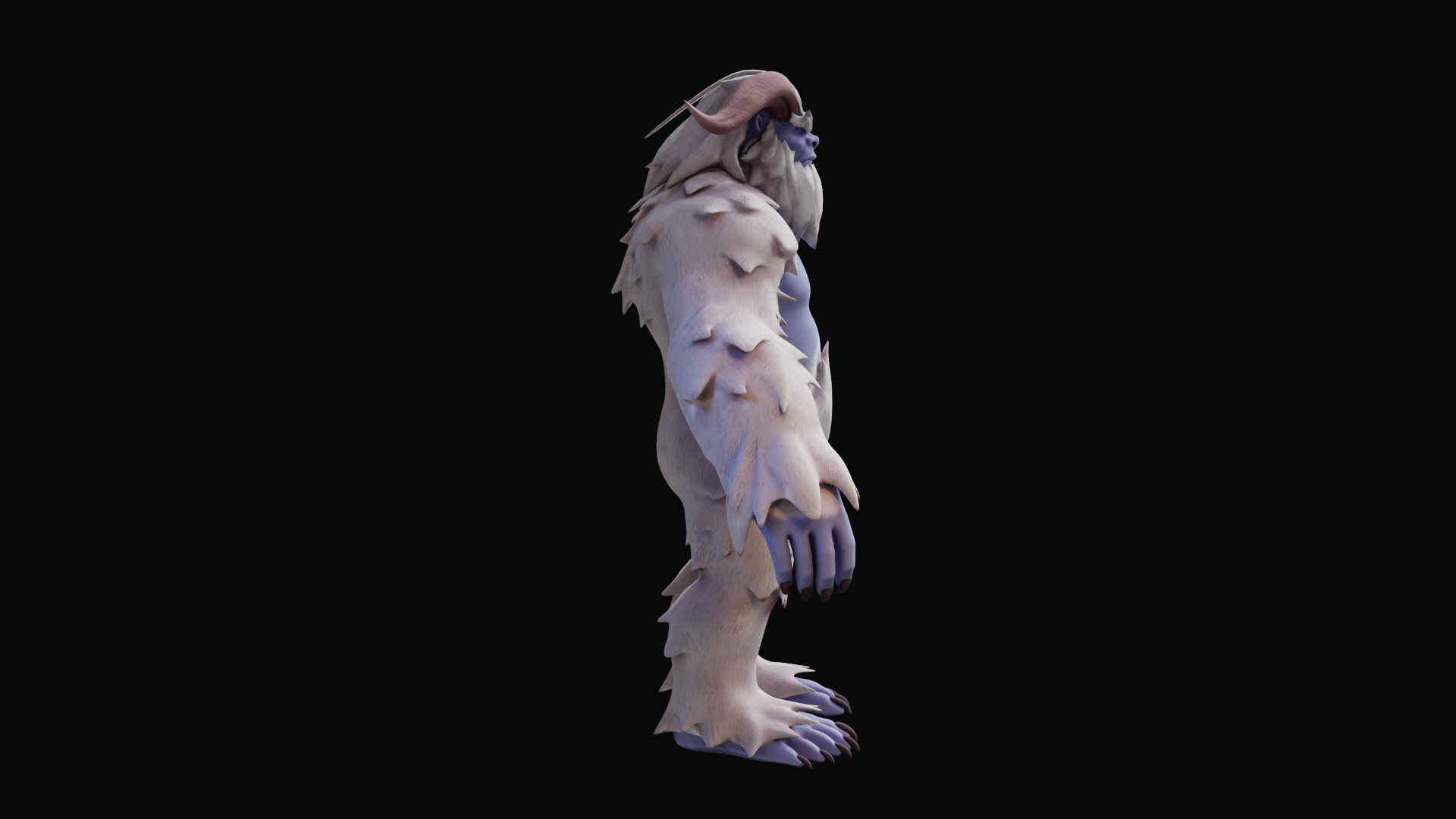 Yeti - Rigged Stylized Creature 3D Model for Blender Low-poly 3D model_20
