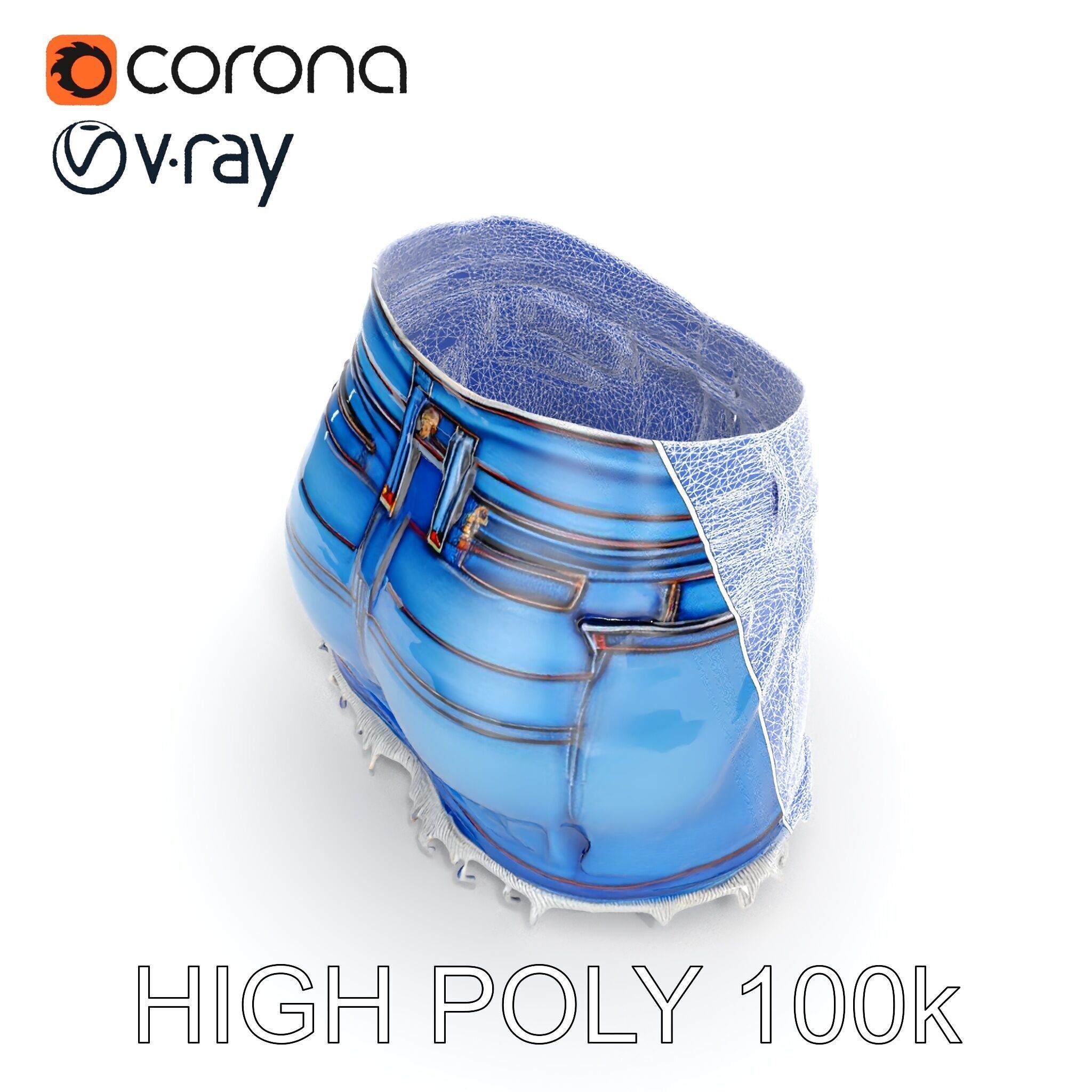 Denim Skirt with Frayed Hem D Model Pack Low-poly 3D model_29