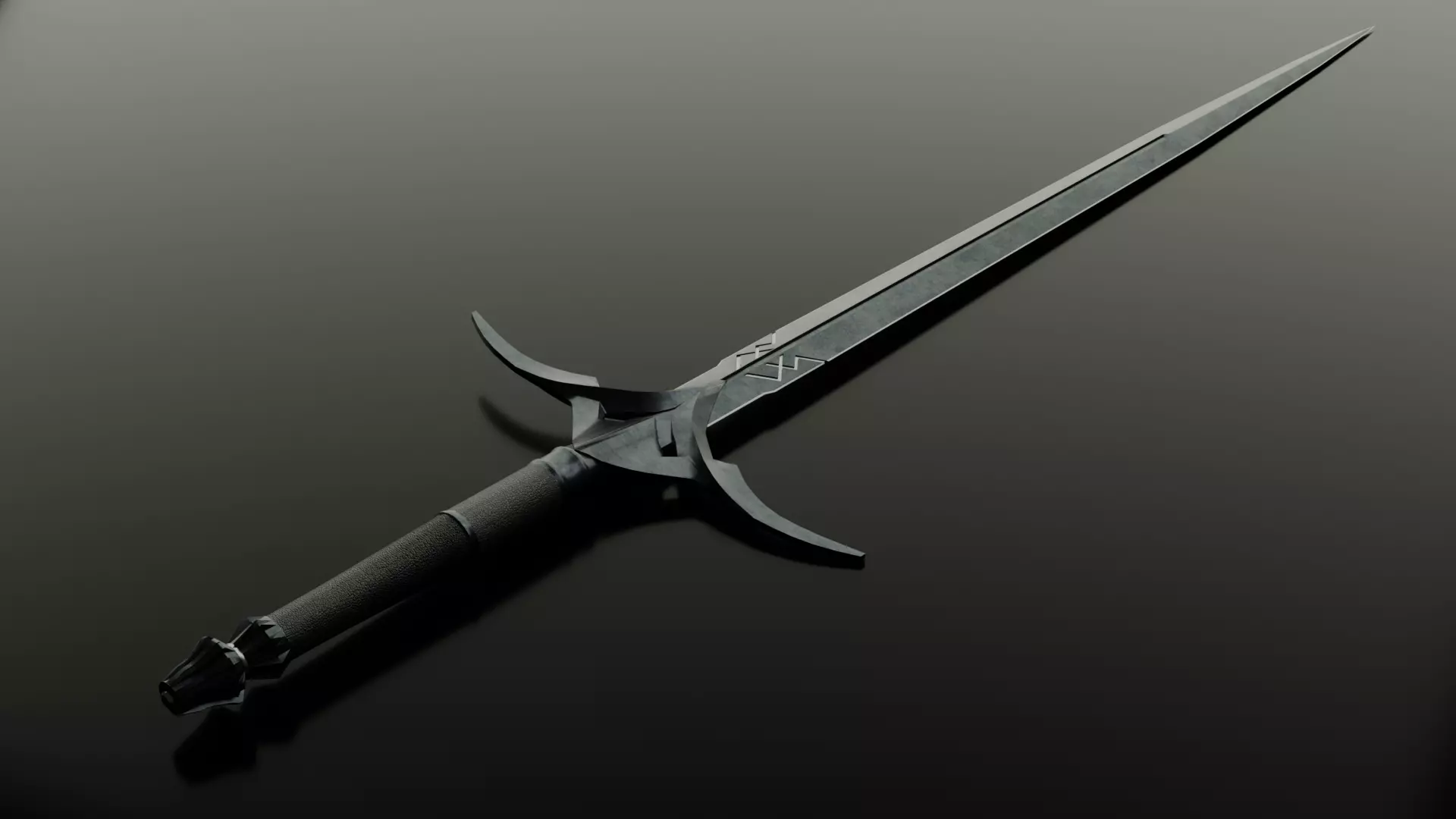 Dark sword Free low-poly 3D model