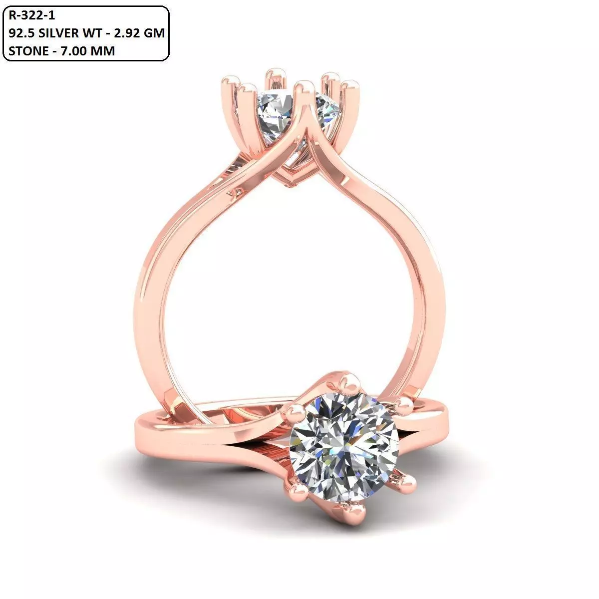 Solitaire Ring 3D print model_0