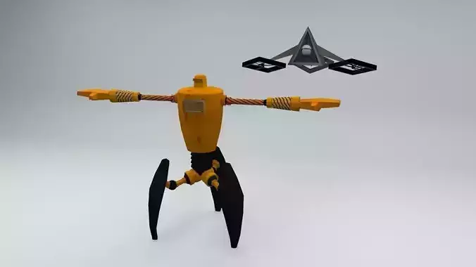 Robot duo Free low-poly 3D model