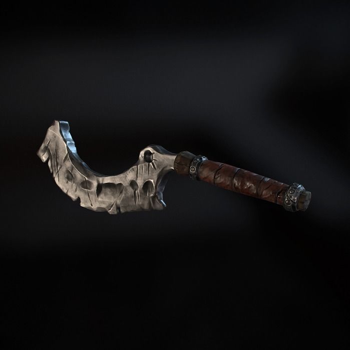 Fantasy Axe Low-poly 3D model_4