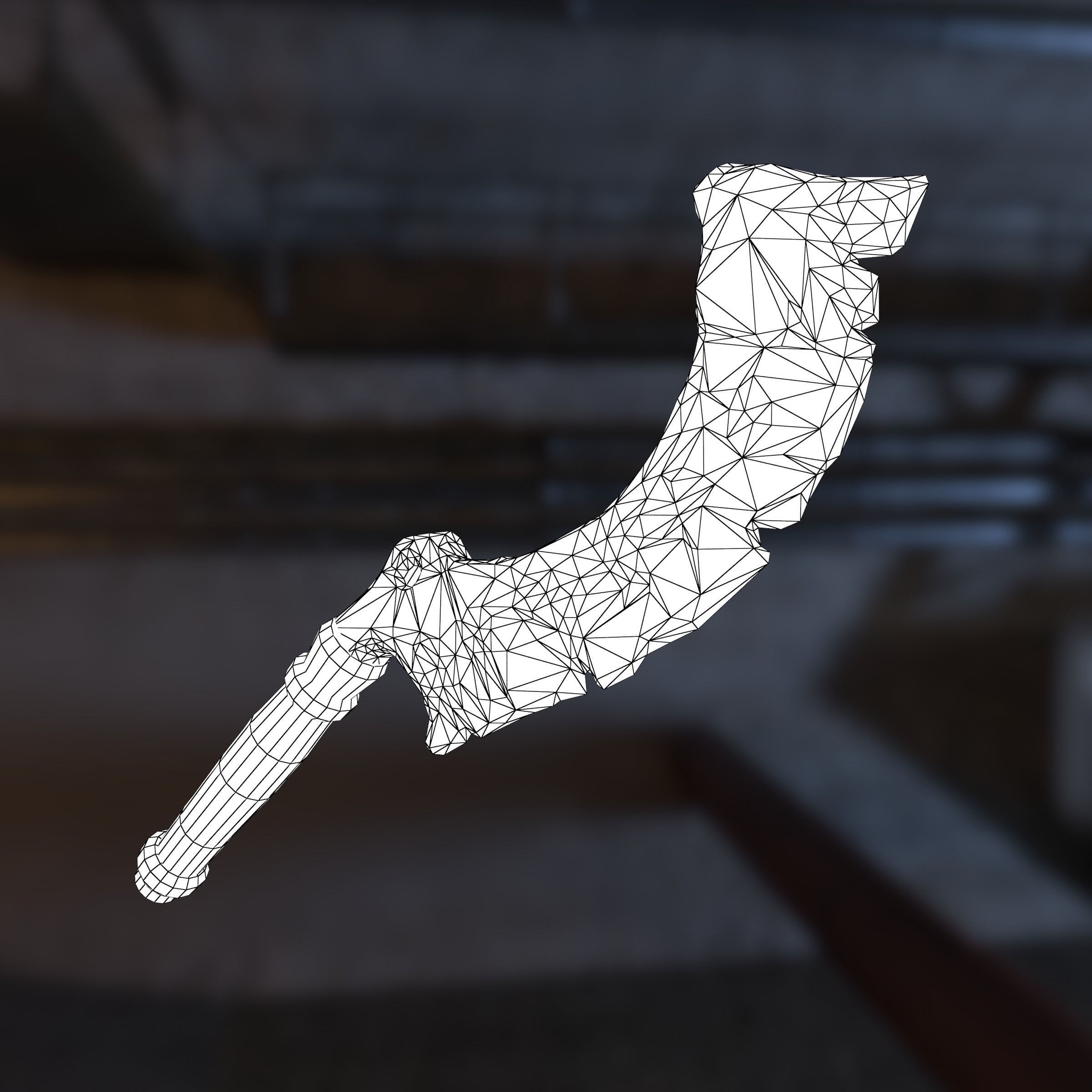 Fantasy Axe Low-poly 3D model_6