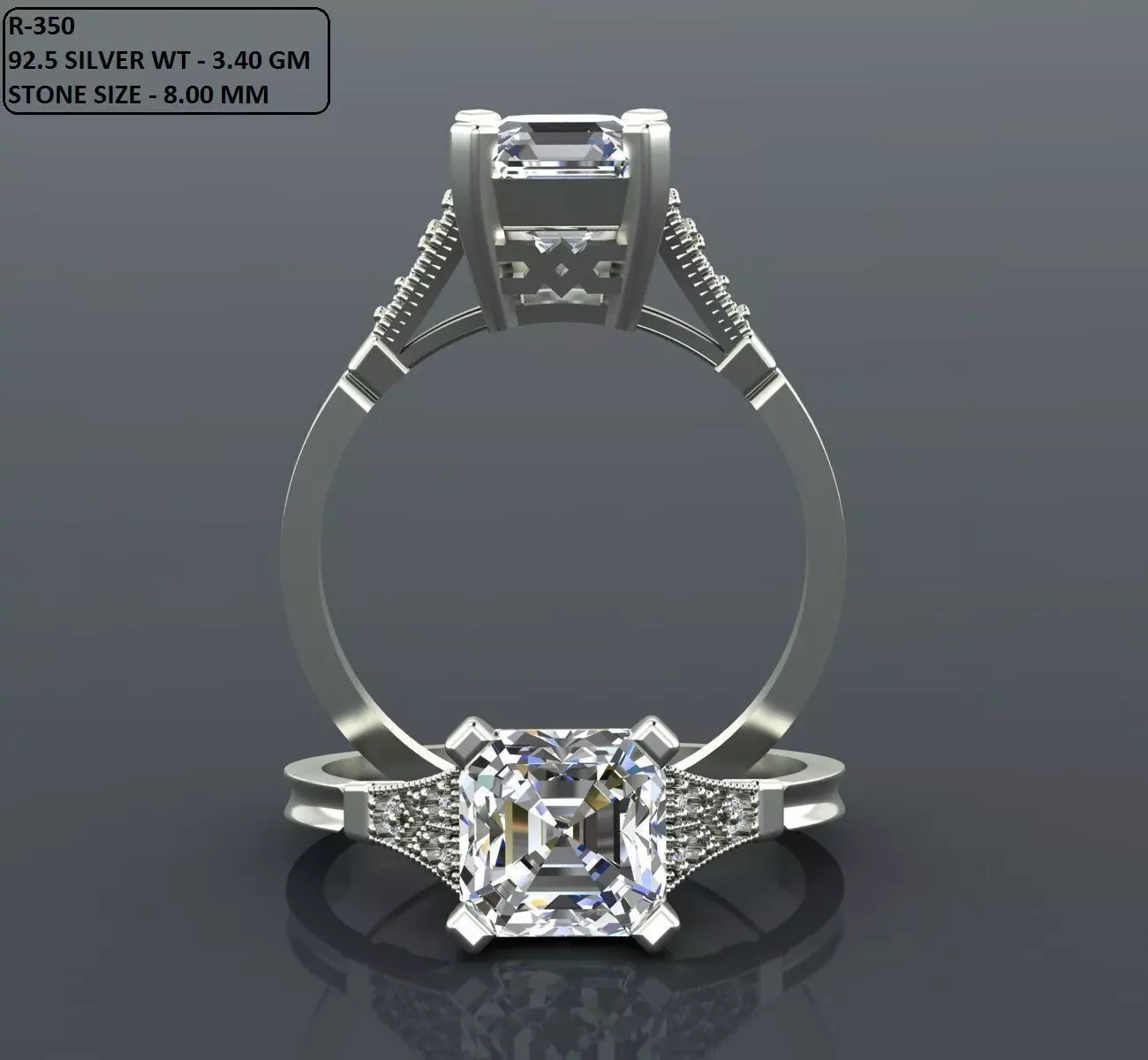 Solitaire Ring 3D print model_0