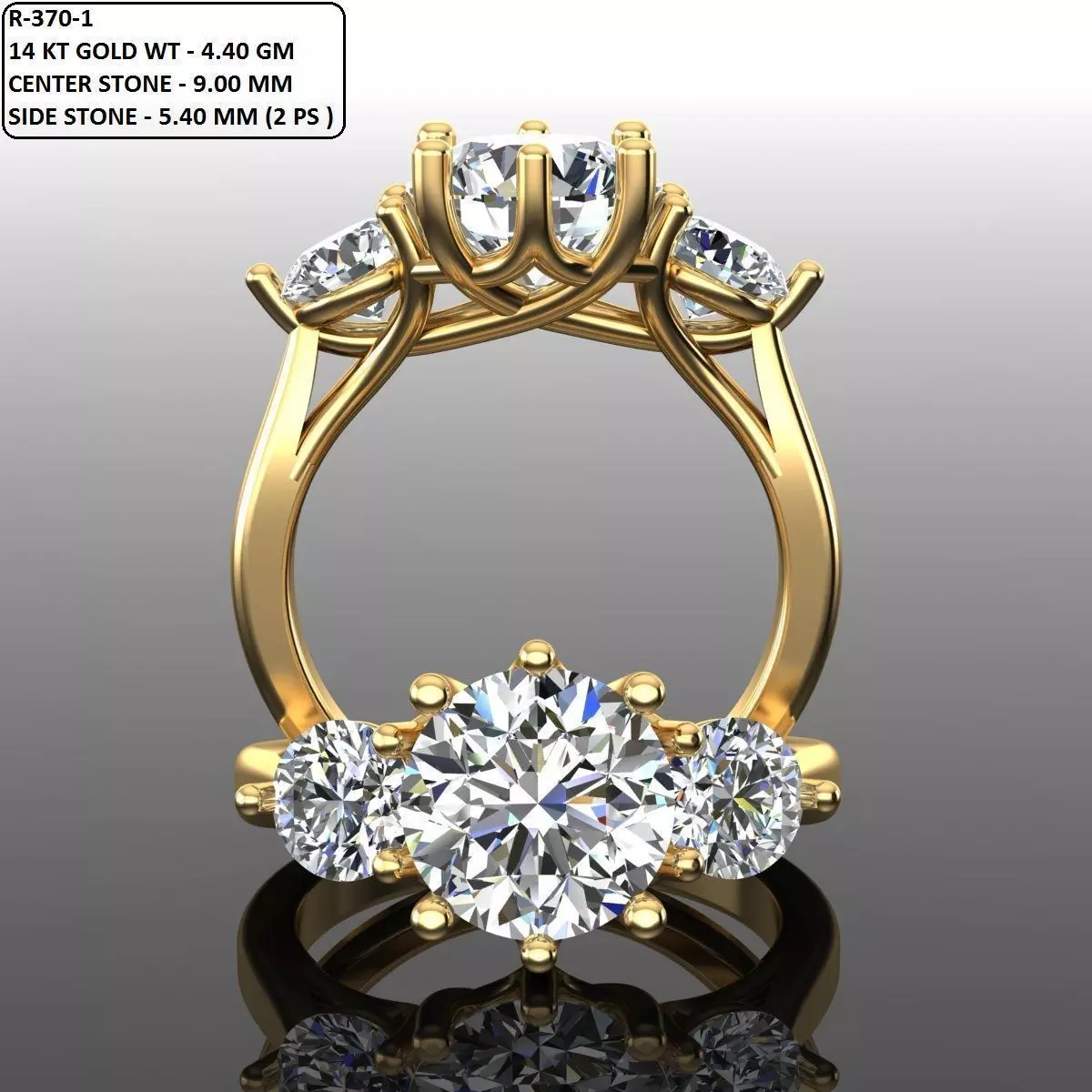 Solitaire Ring 3D print model_0
