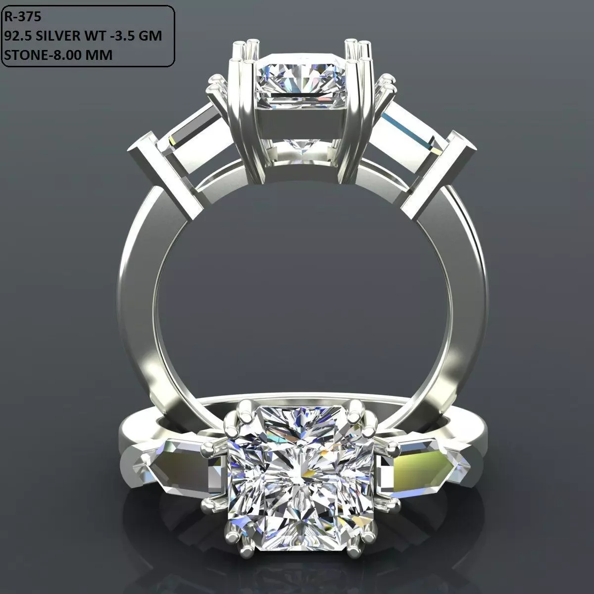 Solitaire Ring 3D print model_0