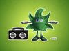 Marijuana Leaf with Boombox Low-poly 3D model_1