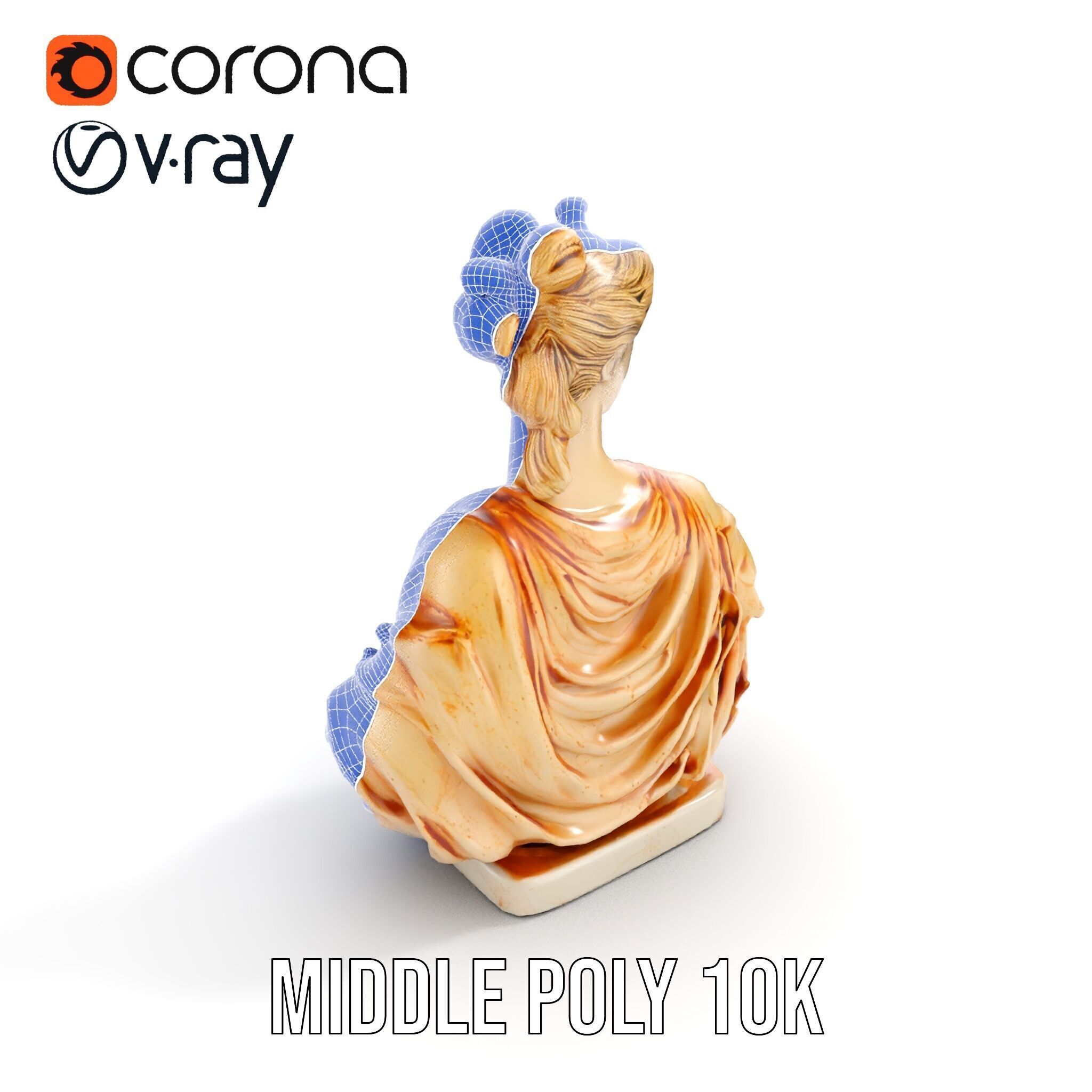 Classical Bust Sculpture Model Pack Low-poly 3D model_22