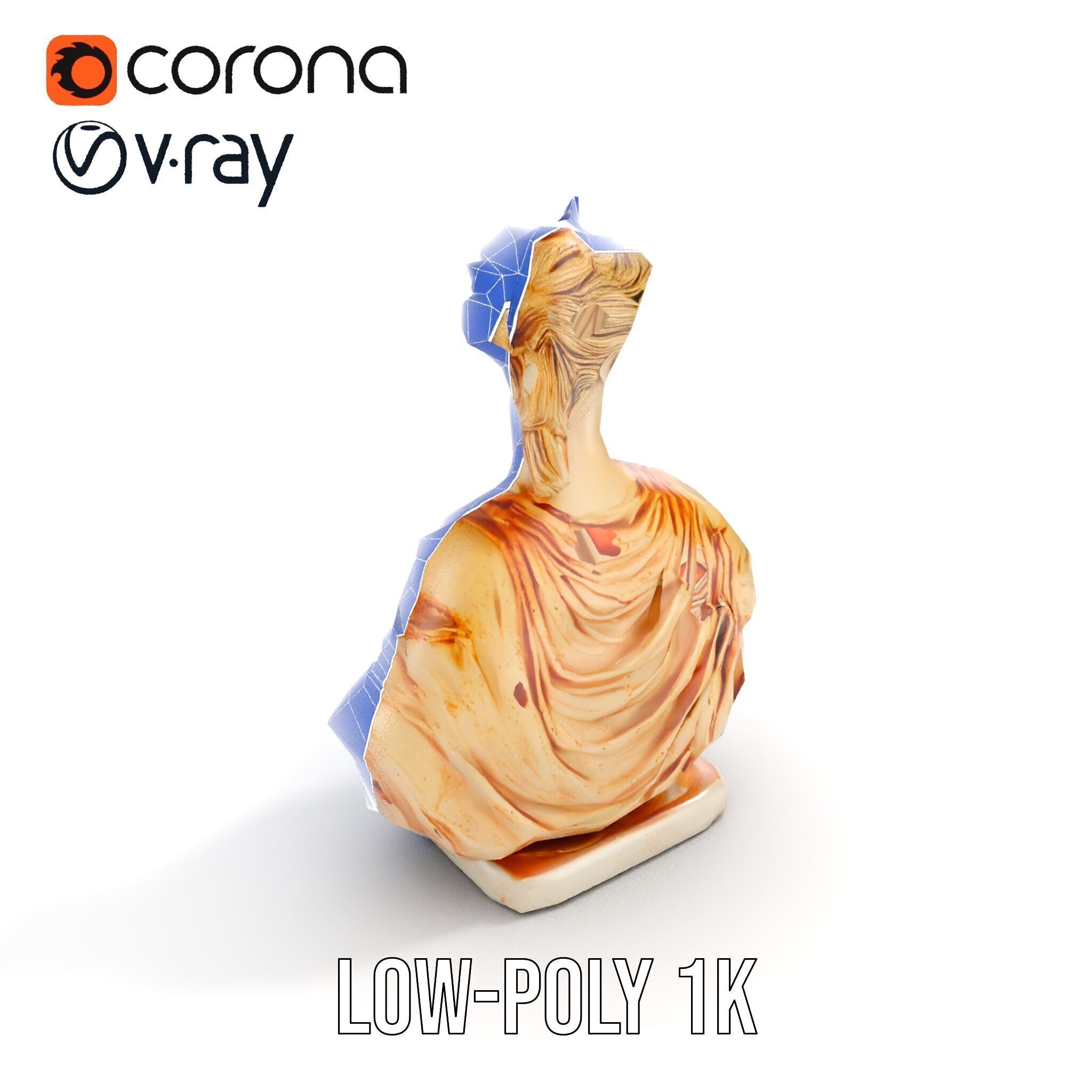 Classical Bust Sculpture Model Pack Low-poly 3D model_26