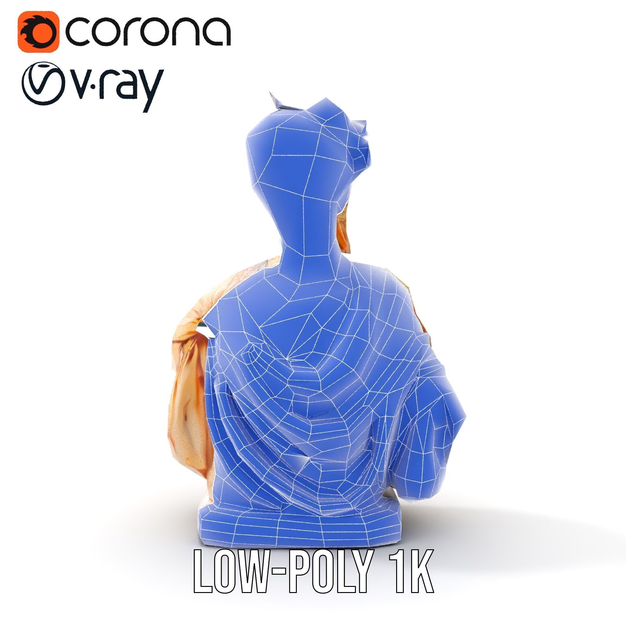 Classical Bust Sculpture Model Pack Low-poly 3D model_29