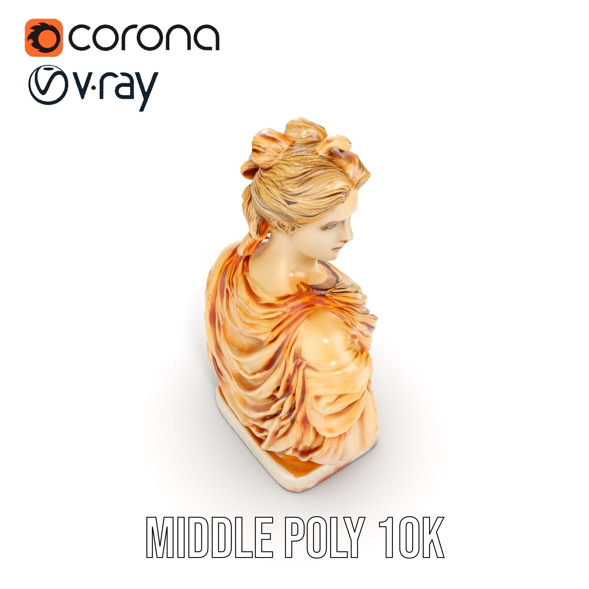 Classical Bust Sculpture Model Pack Low-poly 3D model_14