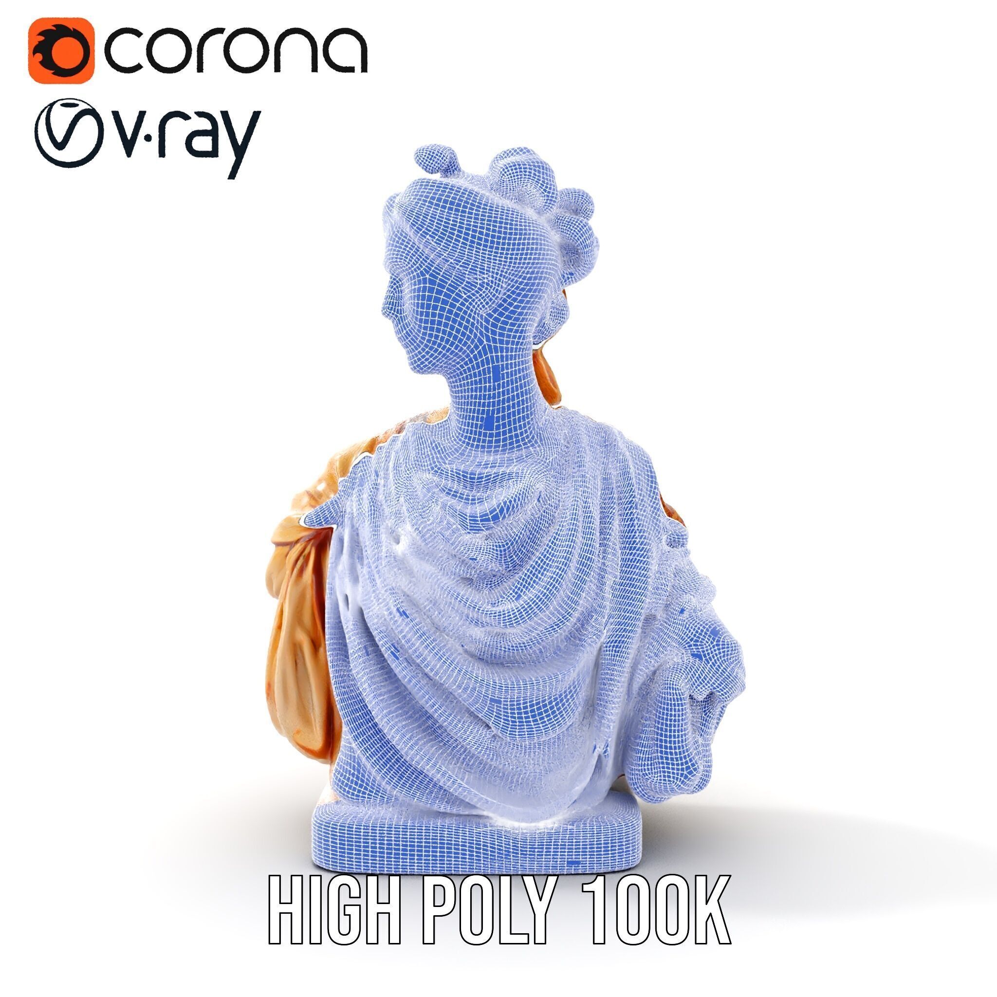 Classical Bust Sculpture Model Pack Low-poly 3D model_21