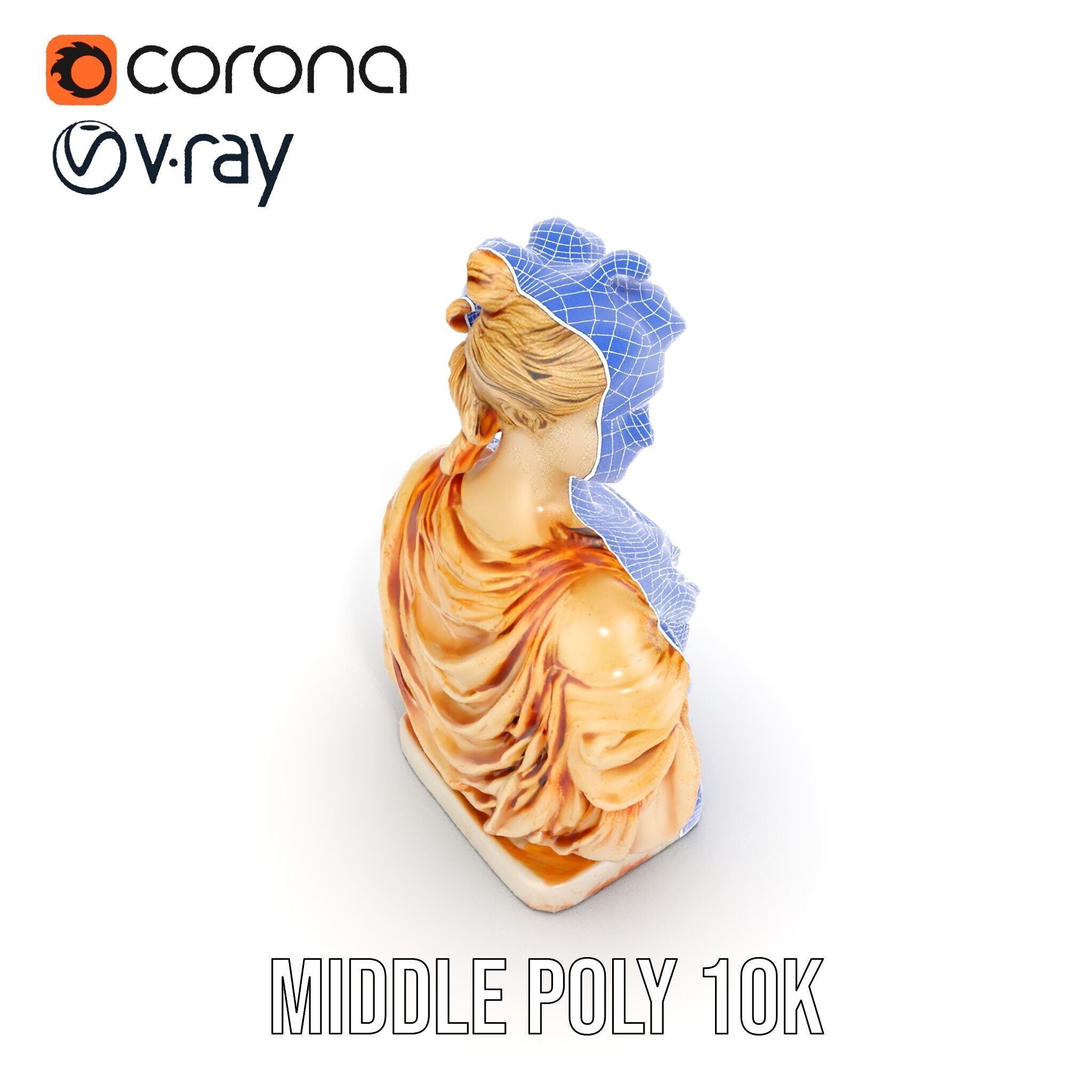 Classical Bust Sculpture Model Pack Low-poly 3D model_31