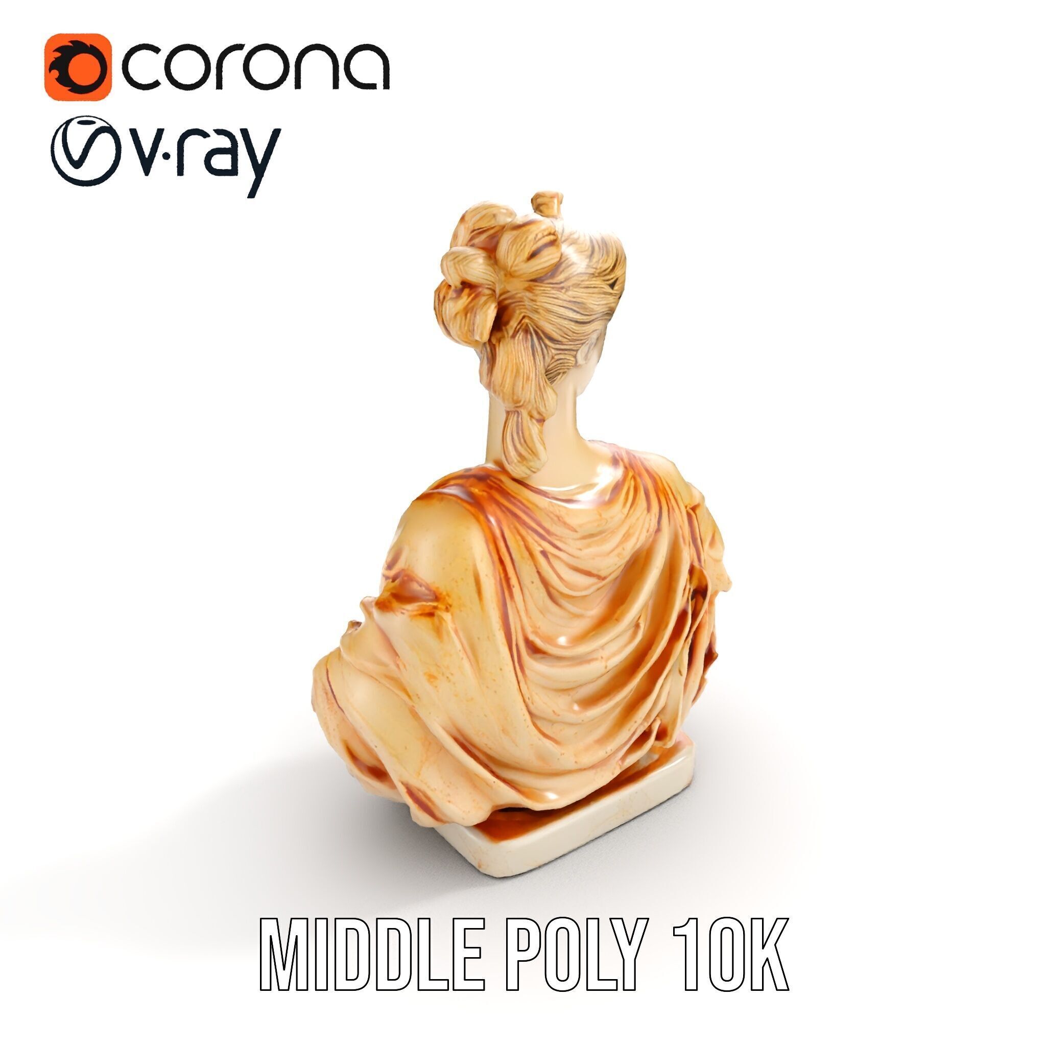 Classical Bust Sculpture Model Pack Low-poly 3D model_19