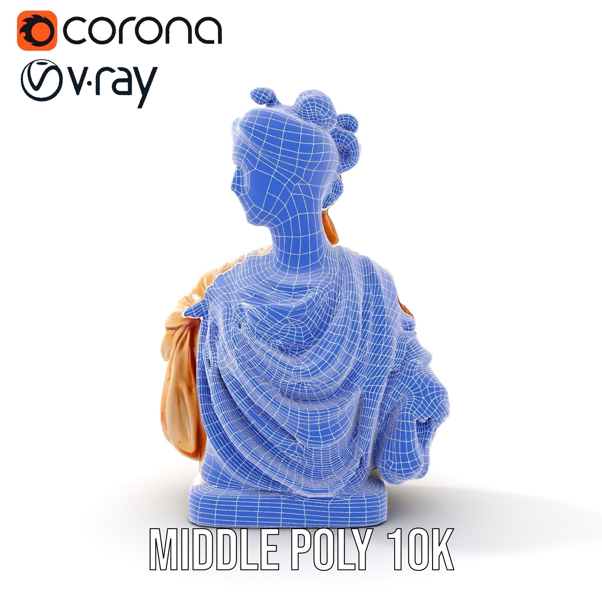 Classical Bust Sculpture Model Pack Low-poly 3D model_28