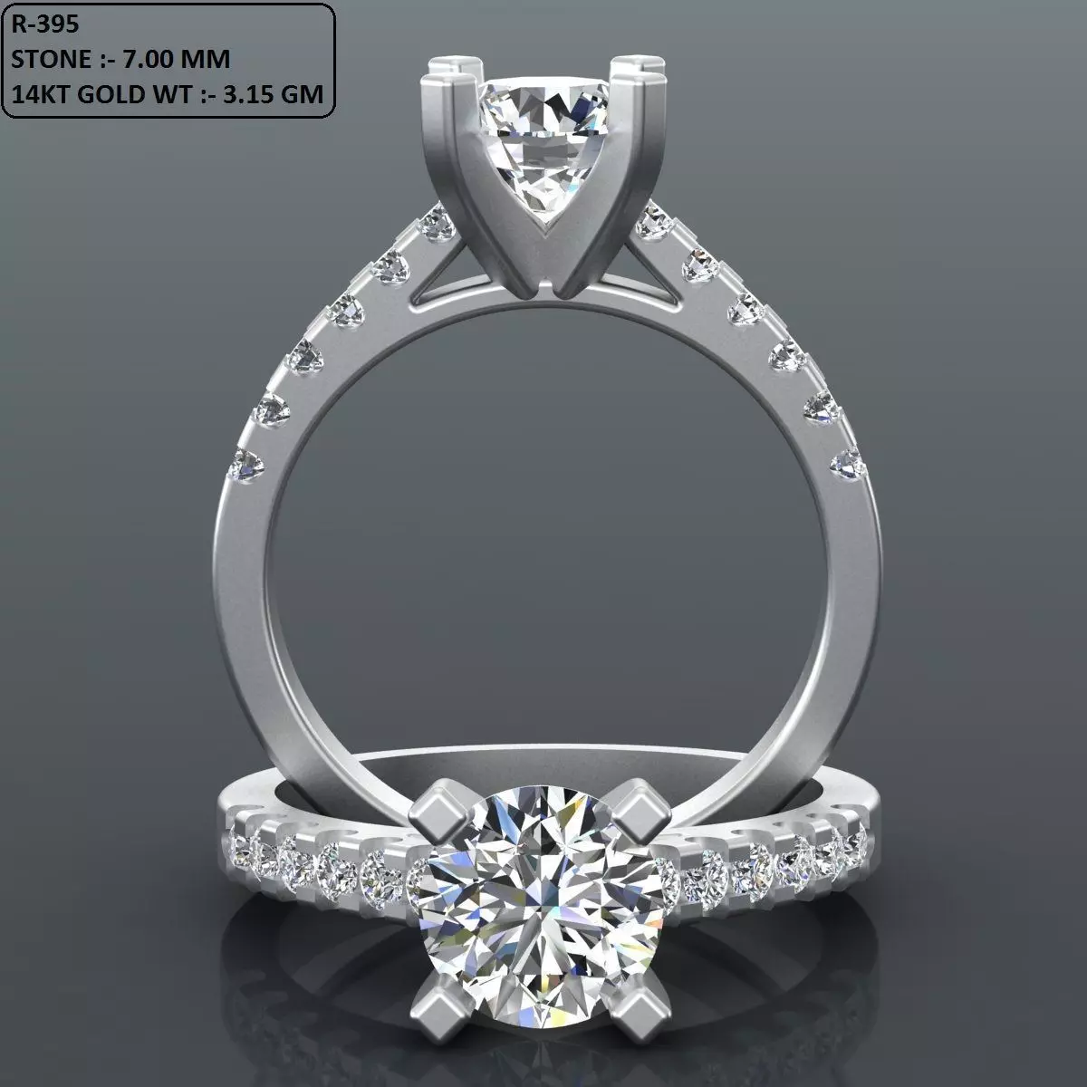 Solitaire Ring 3D print model_0