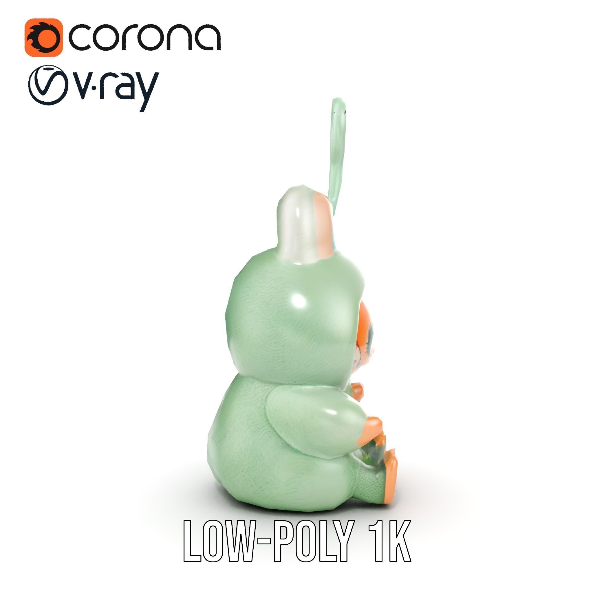 Labubu Monster Keychain Low-poly 3D model Low-poly 3D model_23