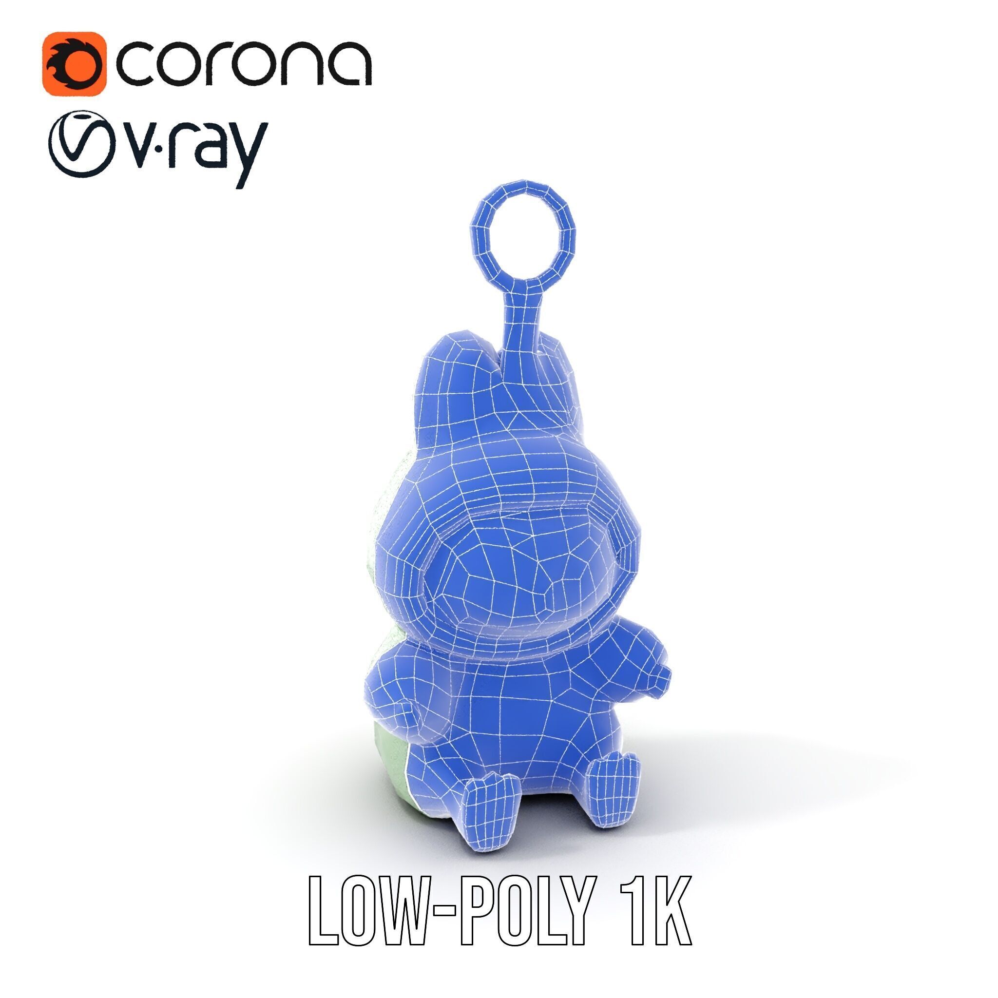Labubu Monster Keychain Low-poly 3D model Low-poly 3D model_20
