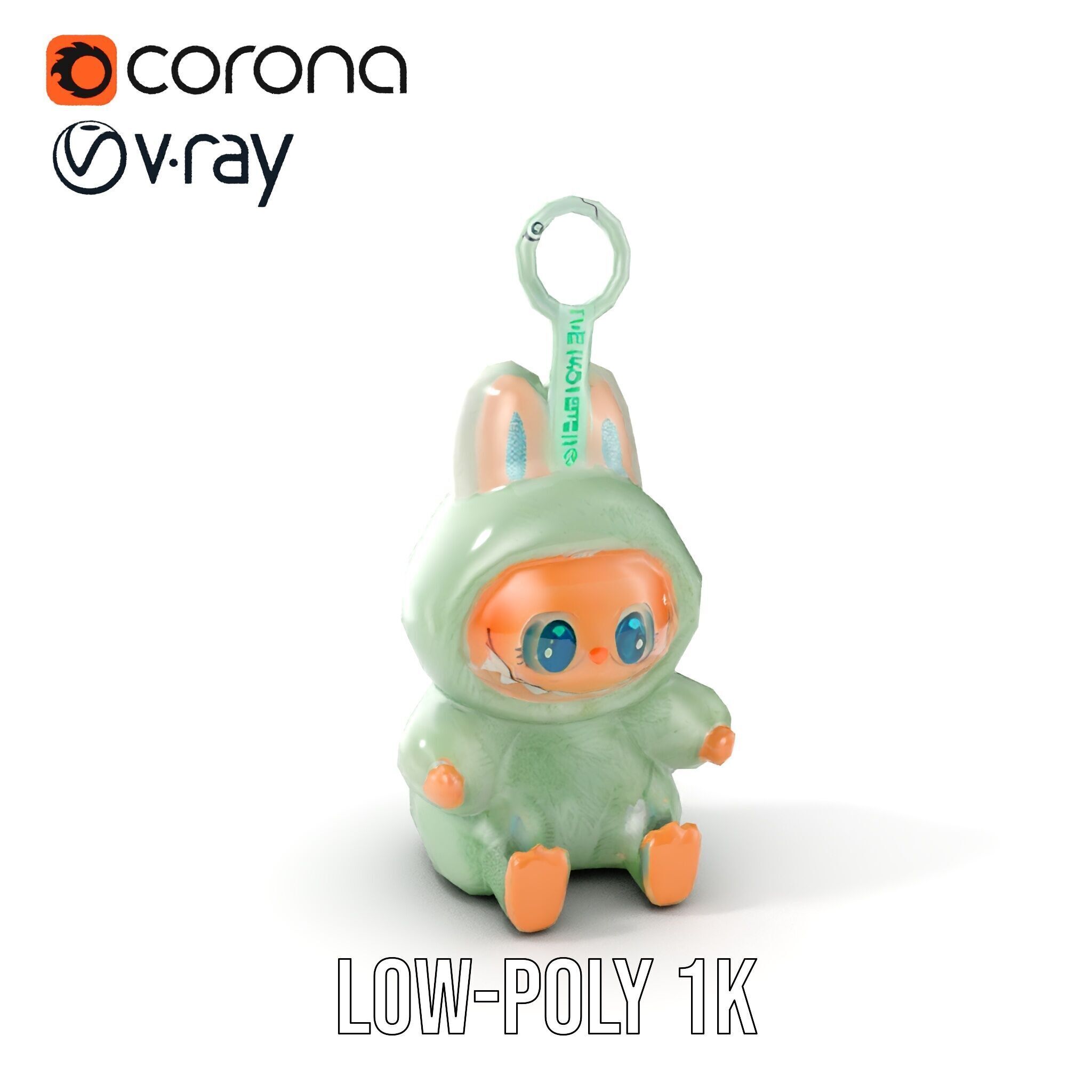 Labubu Monster Keychain Low-poly 3D model Low-poly 3D model_25