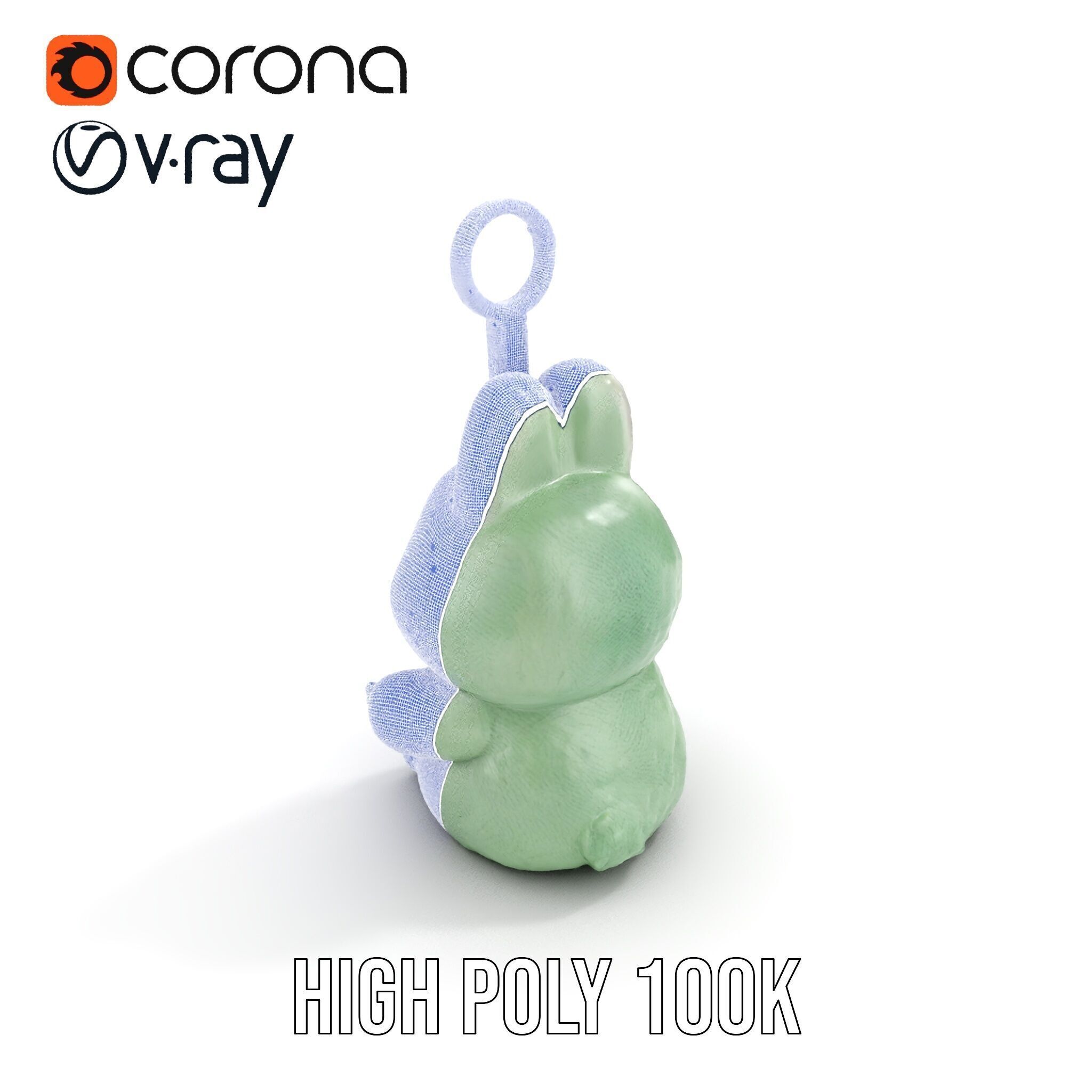 Labubu Monster Keychain Low-poly 3D model Low-poly 3D model_21