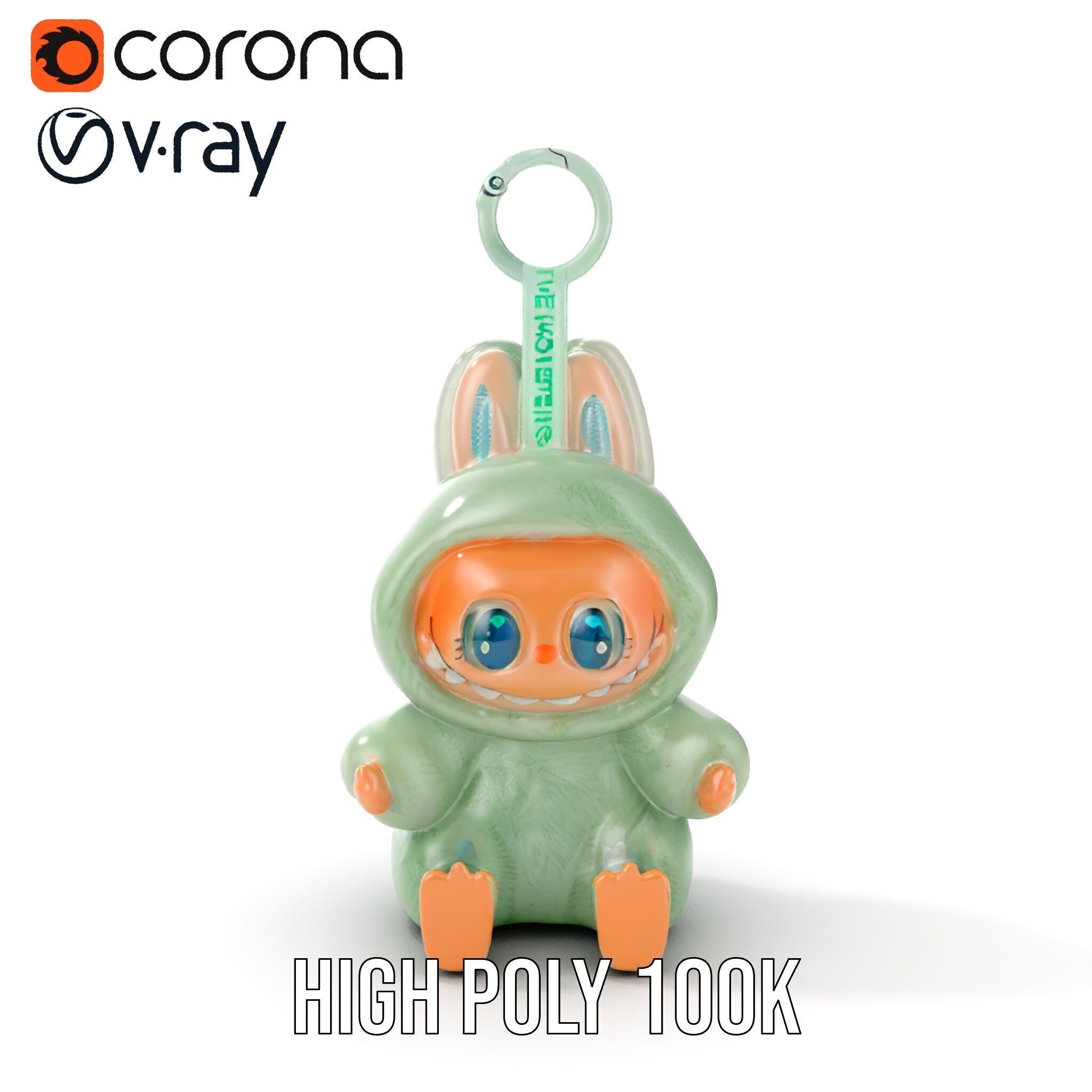 Labubu Monster Keychain Low-poly 3D model Low-poly 3D model_26