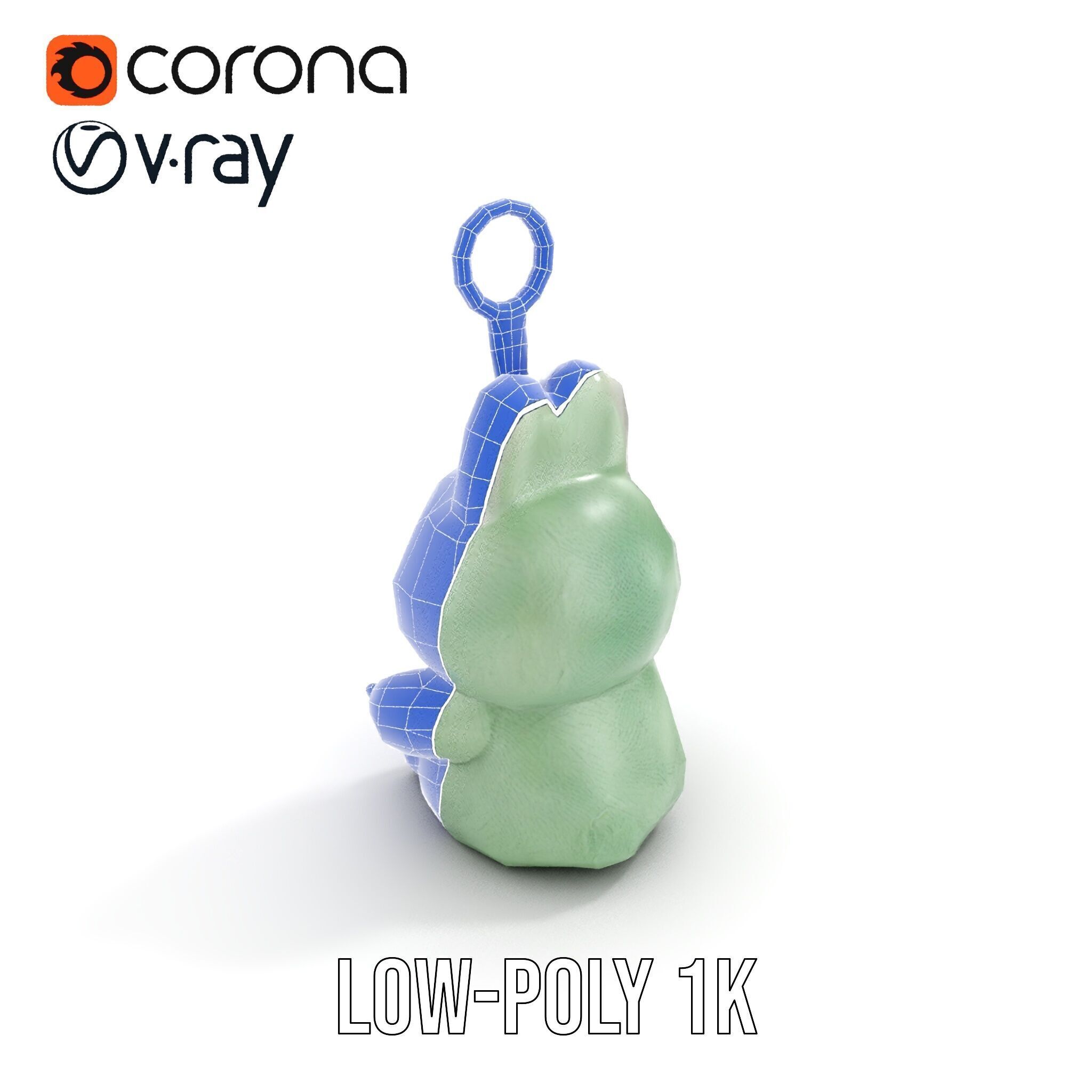 Labubu Monster Keychain Low-poly 3D model Low-poly 3D model_17