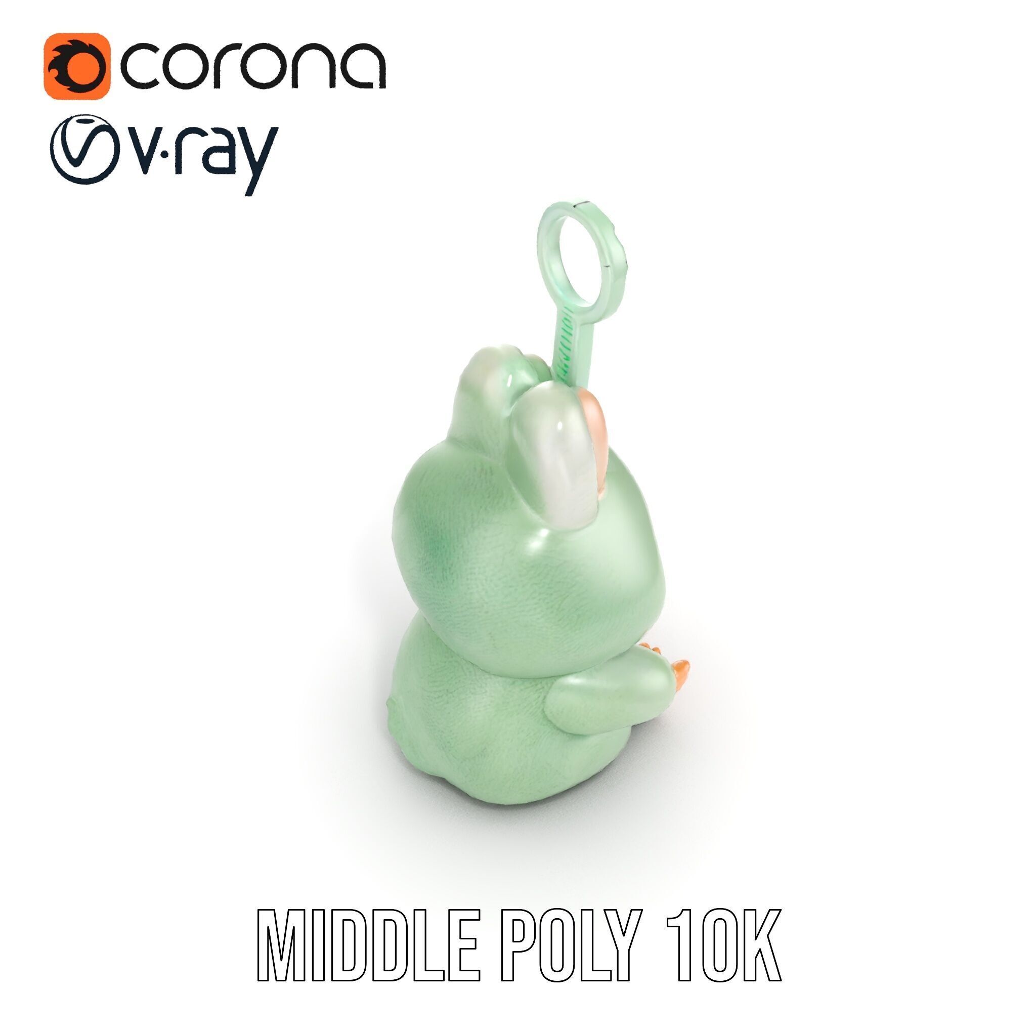 Labubu Monster Keychain Low-poly 3D model Low-poly 3D model_8