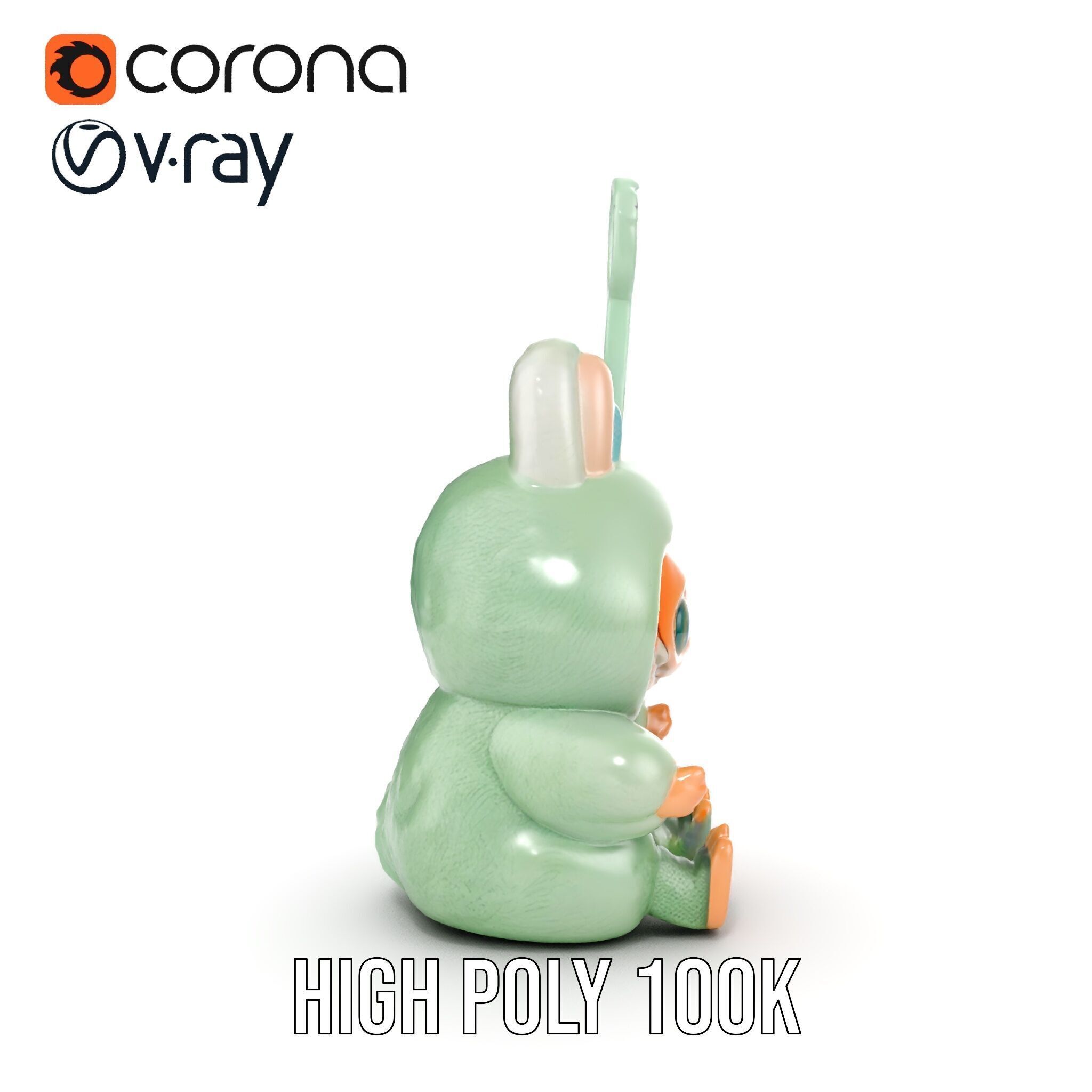 Labubu Monster Keychain Low-poly 3D model Low-poly 3D model_18