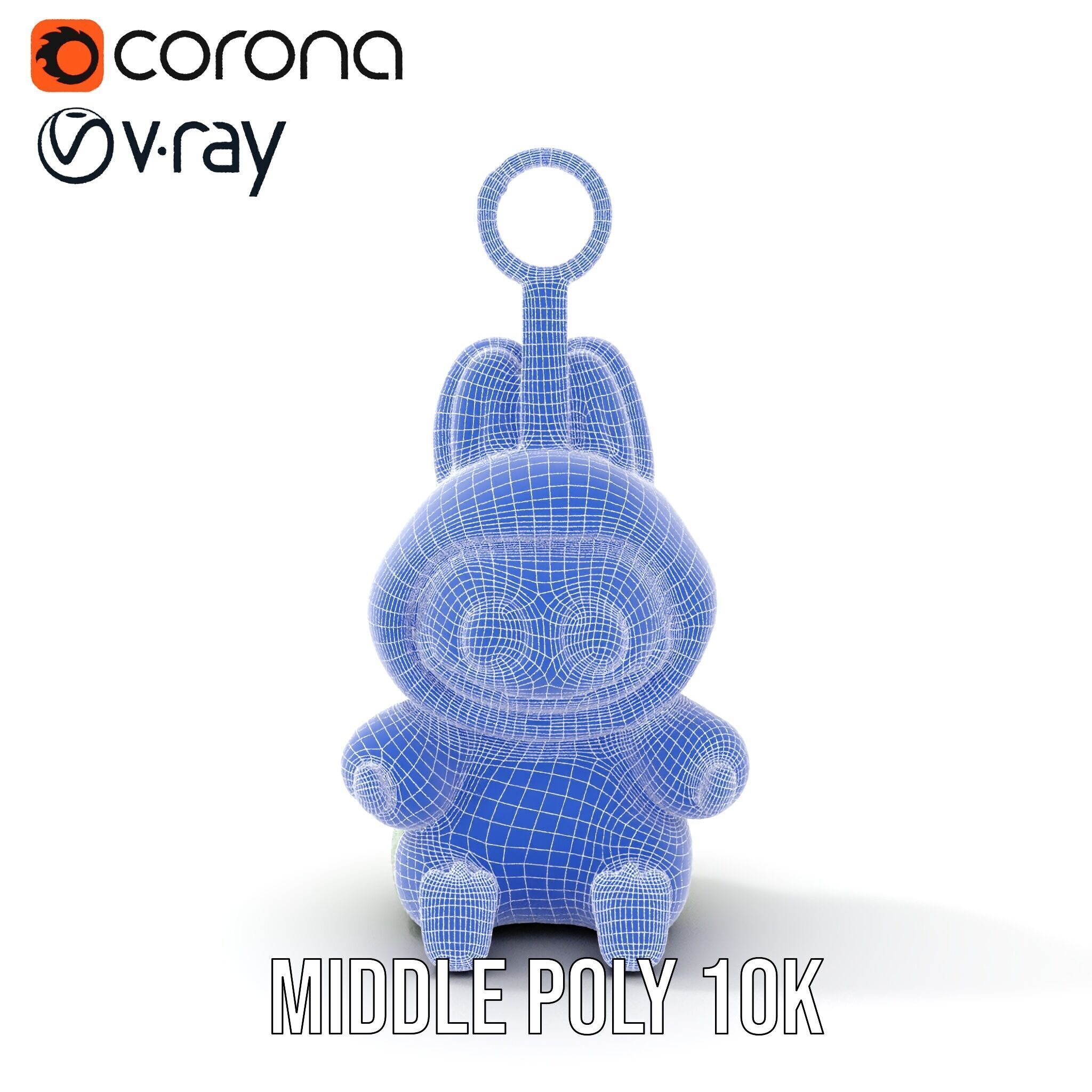 Labubu Monster Keychain Low-poly 3D model Low-poly 3D model_30