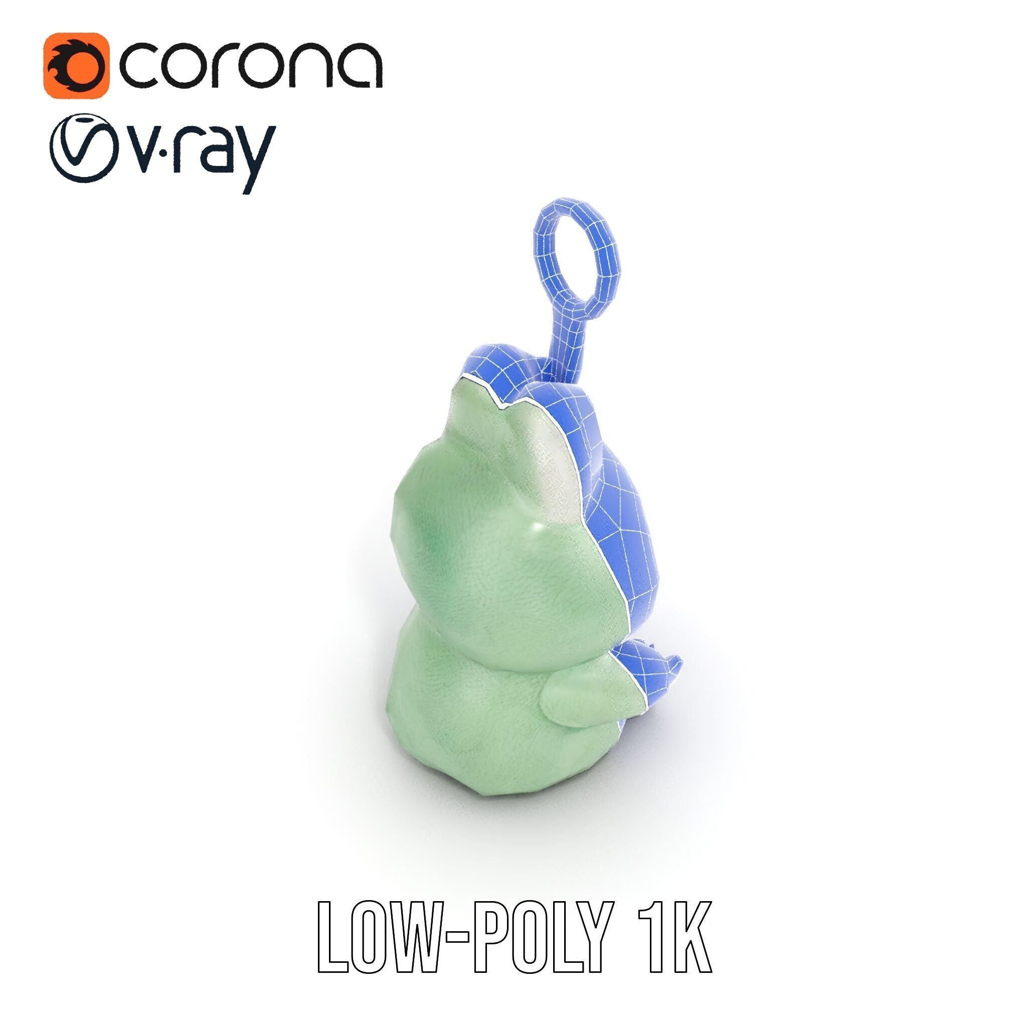 Labubu Monster Keychain Low-poly 3D model Low-poly 3D model_14