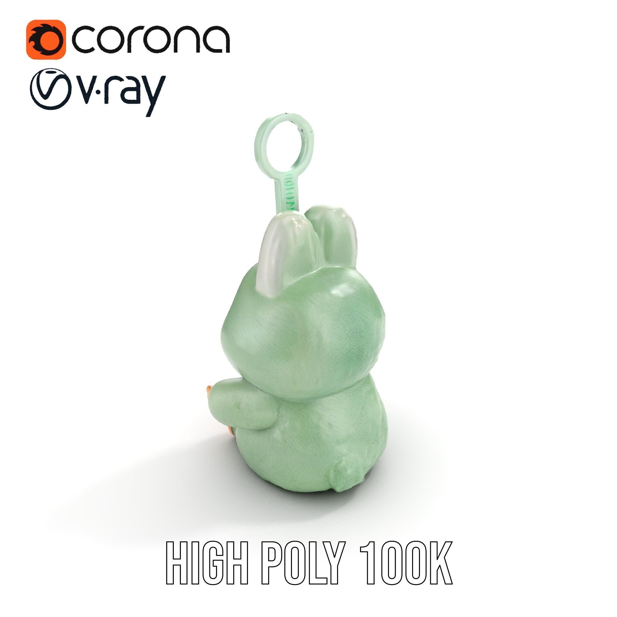 Labubu Monster Keychain Low-poly 3D model Low-poly 3D model_15