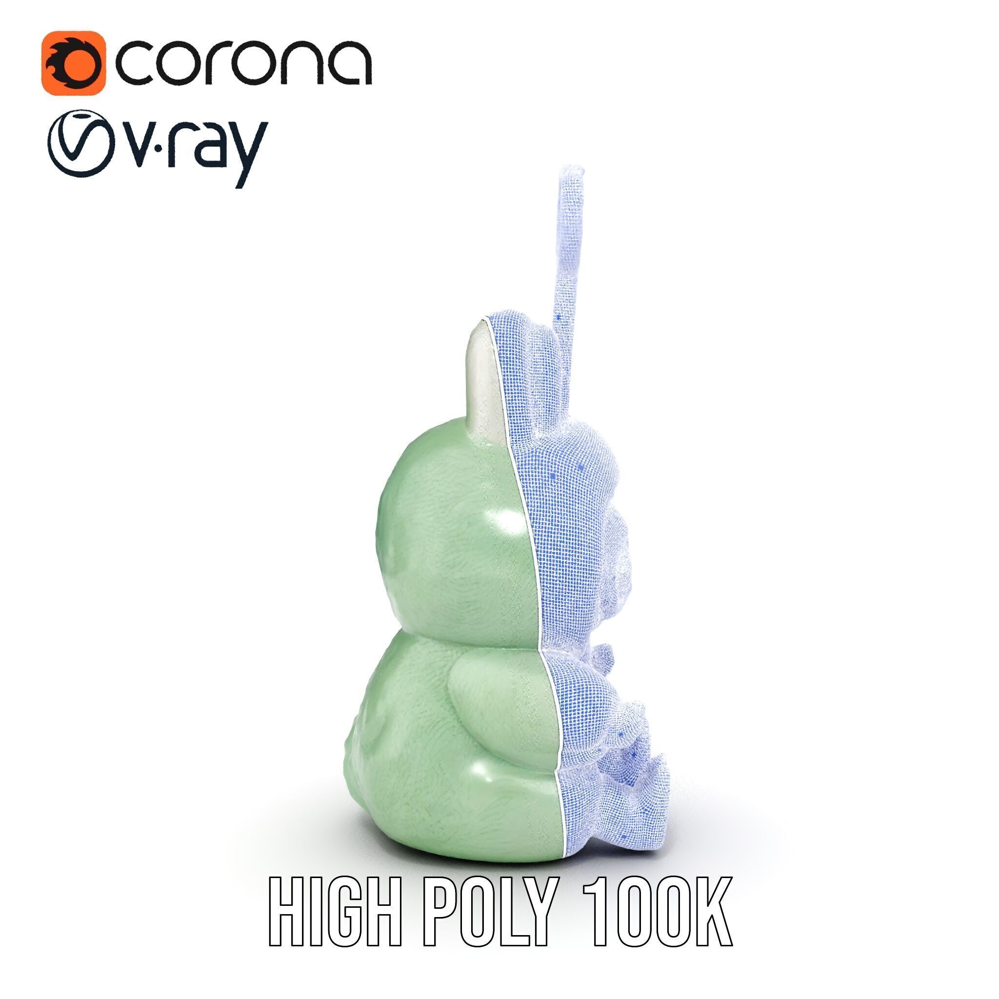 Labubu Monster Keychain Low-poly 3D model Low-poly 3D model_29