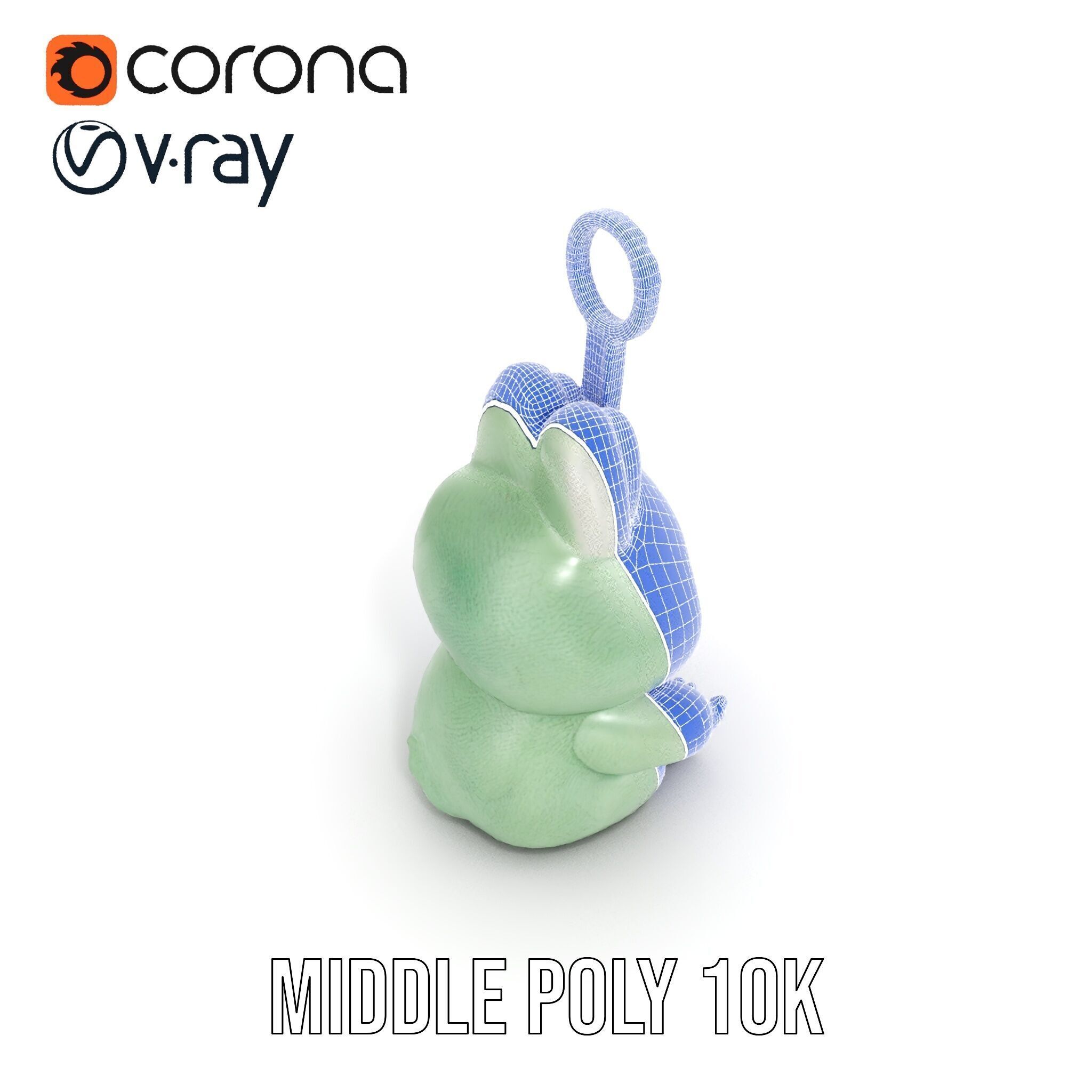 Labubu Monster Keychain Low-poly 3D model Low-poly 3D model_19