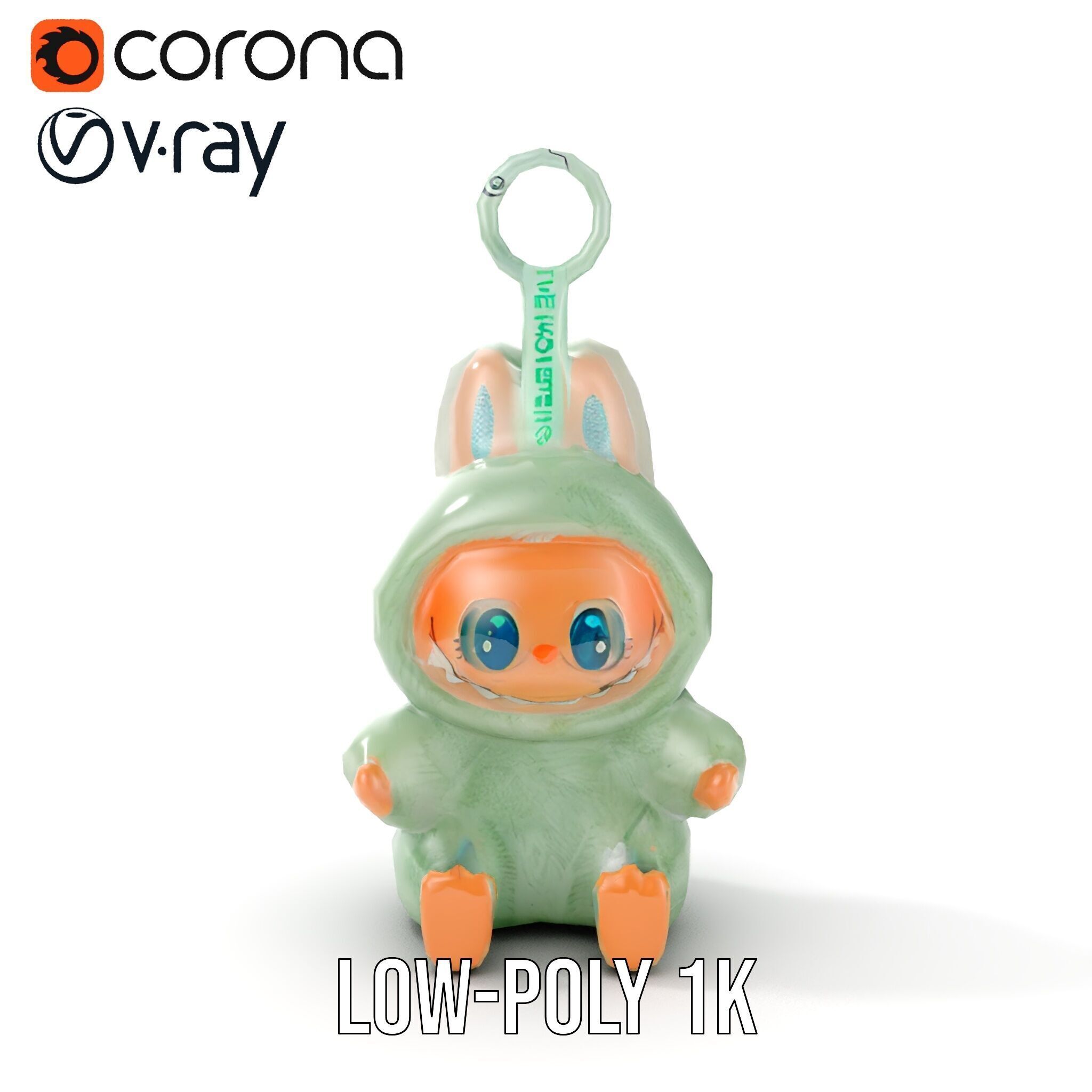 Labubu Monster Keychain Low-poly 3D model Low-poly 3D model_11
