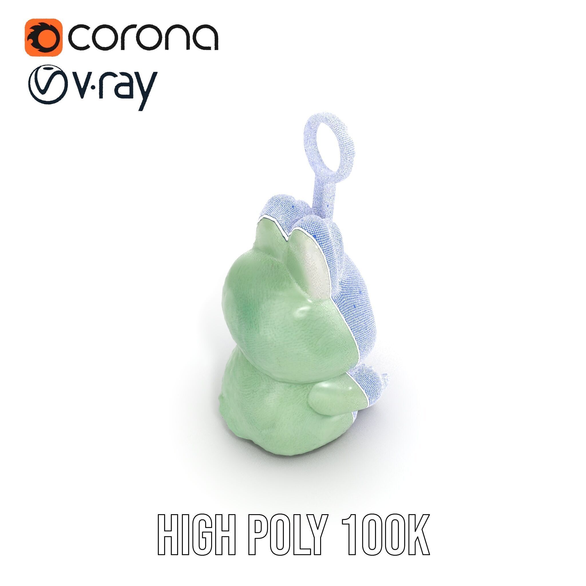 Labubu Monster Keychain Low-poly 3D model Low-poly 3D model_35